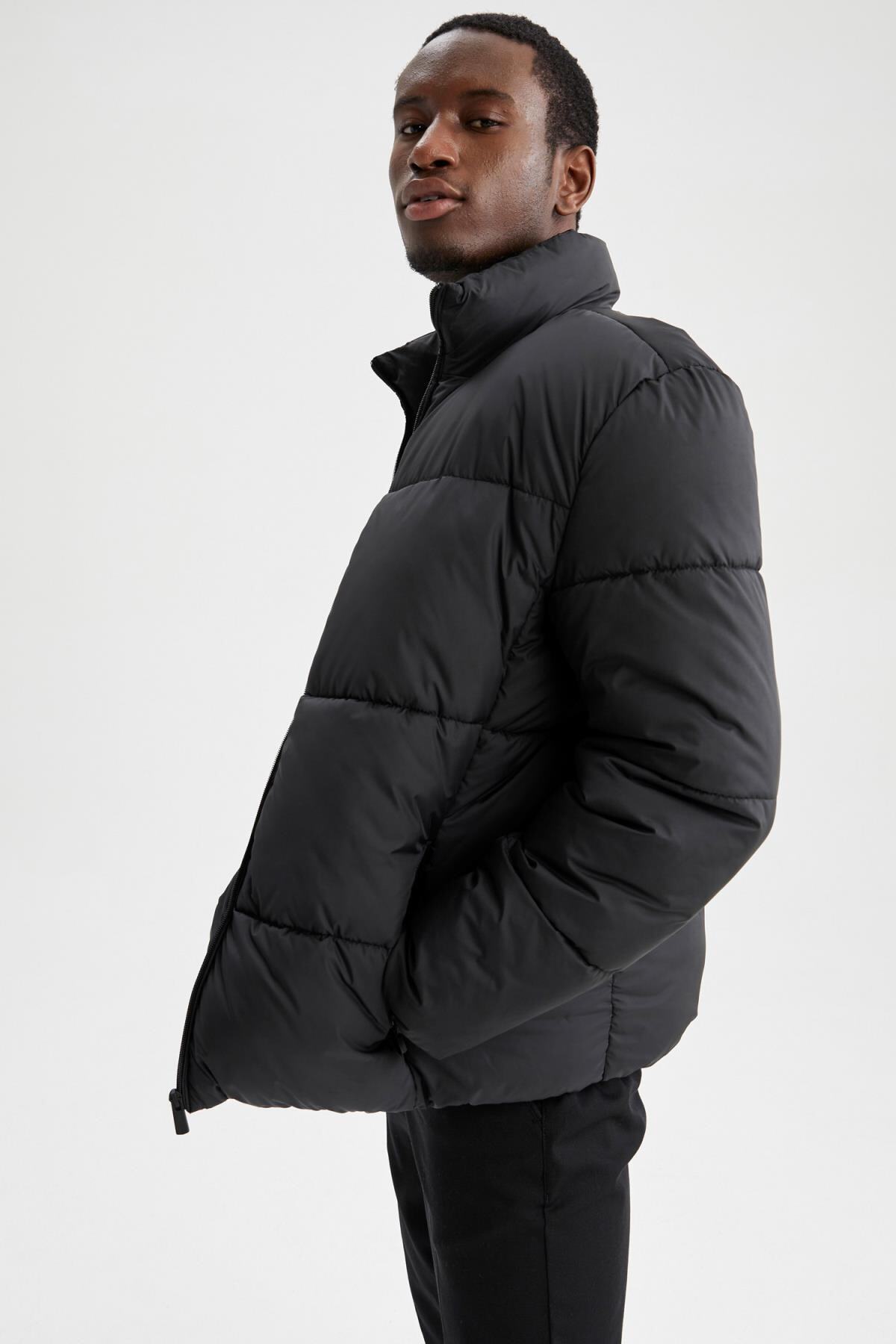 DeFacto Slim Fit Dik Yaka Şişme Mont