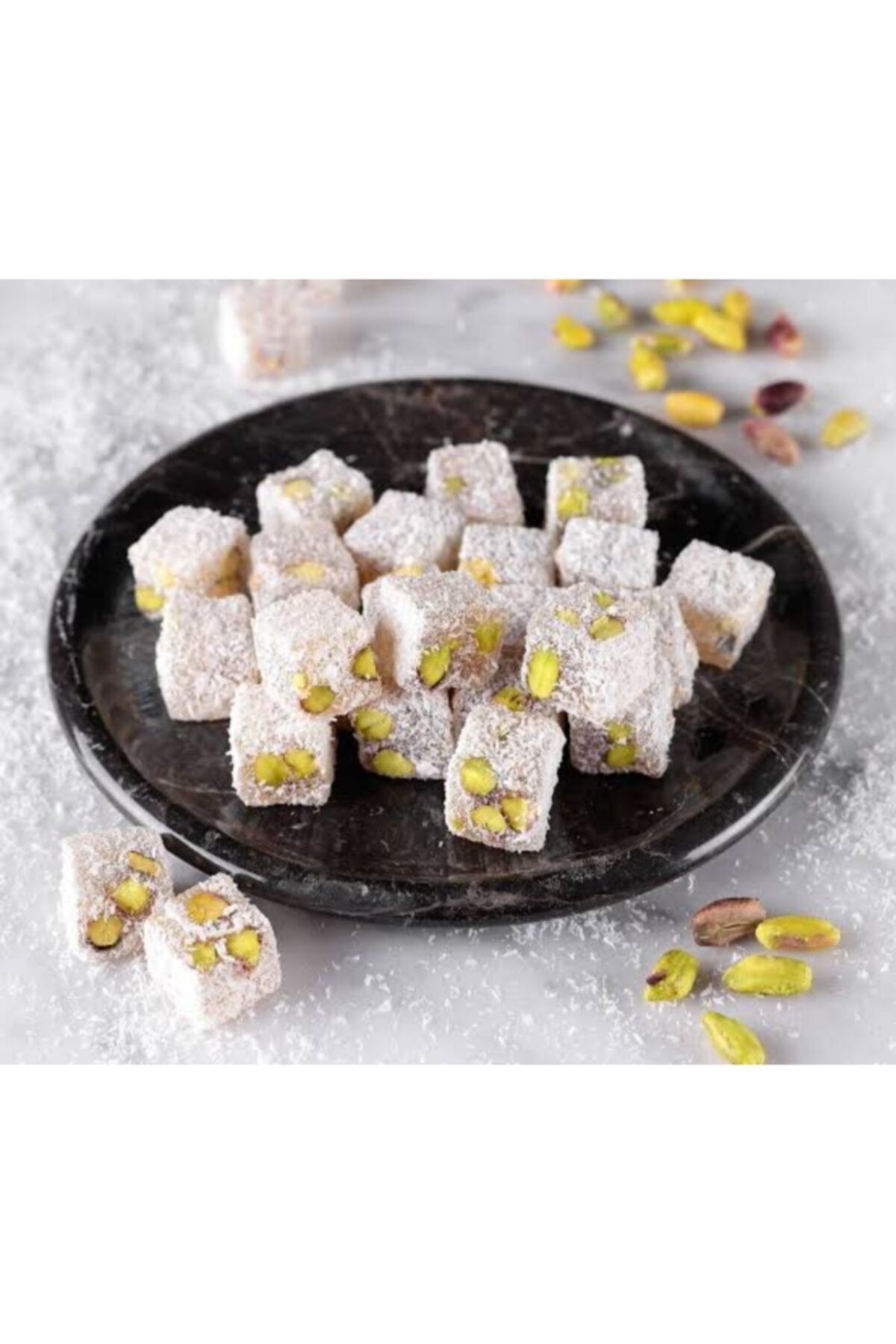 Şehzadem Kuruyemiş Kopya - Hindistan Cevizli Antep Fıstıklı Çifte Kavrulmuş Lokum 250gr