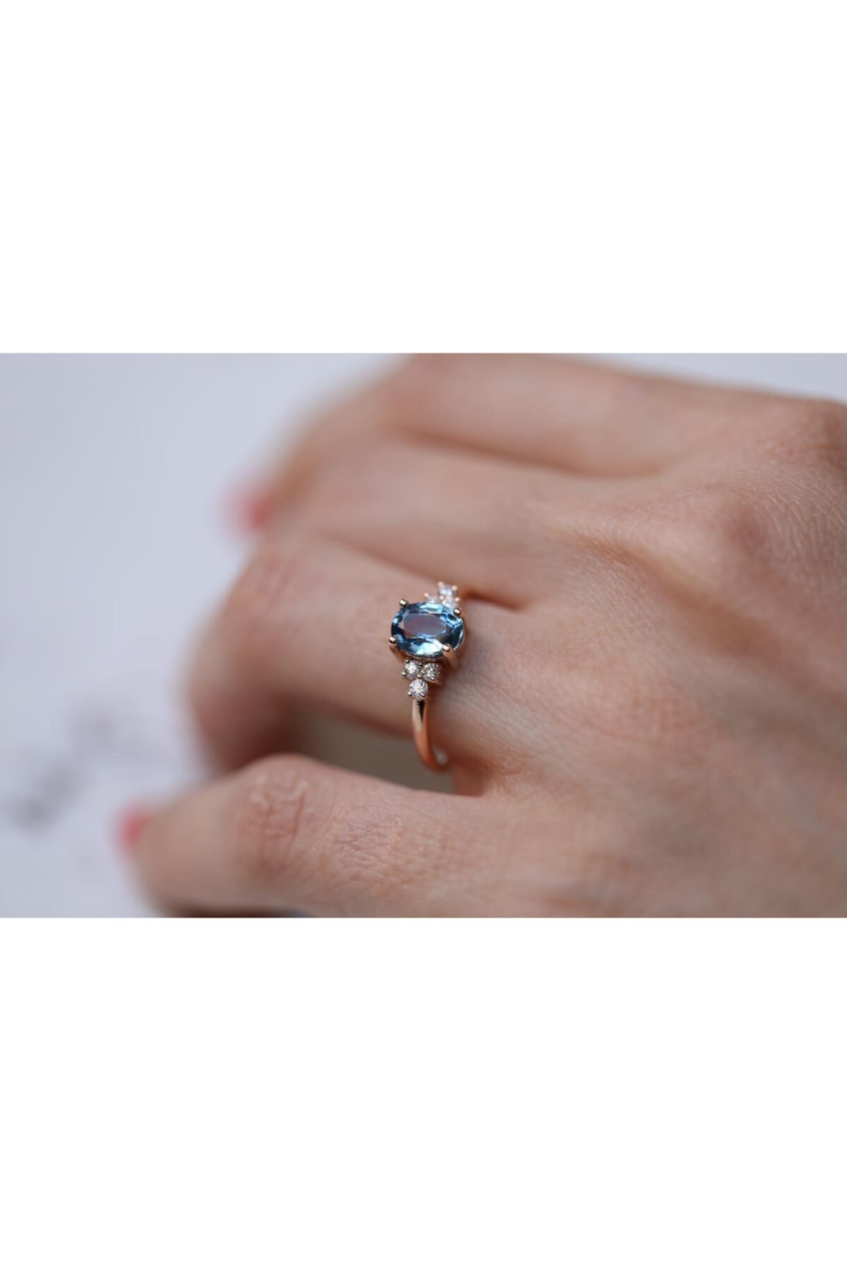 Reis Kuyumculuk Kadın  Ala Mavisi Yüzük