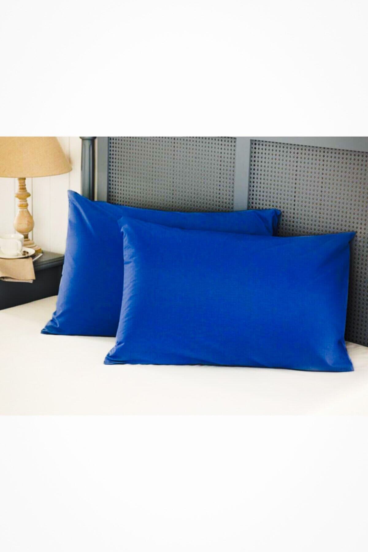 ROSEHOME 2'li Yastık Kılıfı 50x70 Lacivert Kapaklı %100 Pamuklu