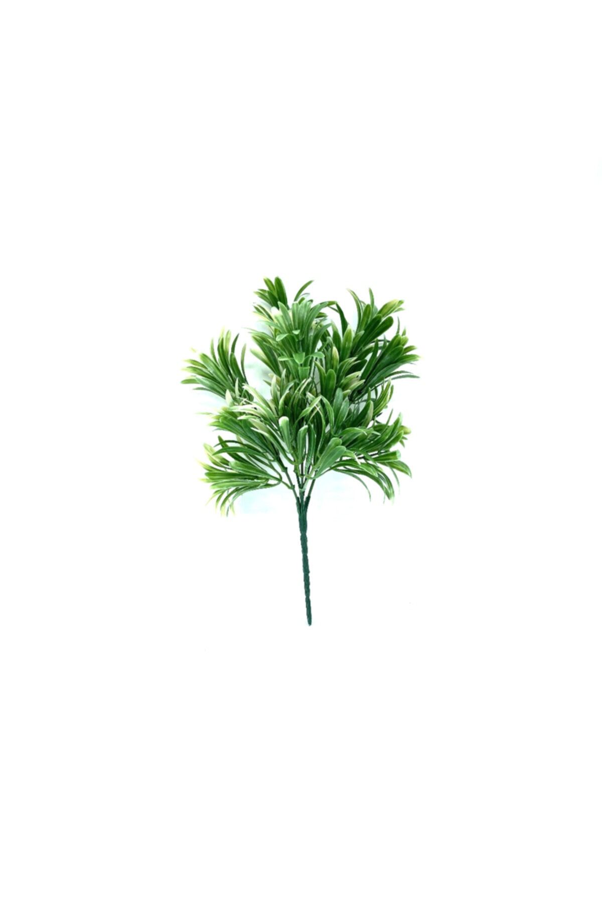 EkaFlower Yapay Çiçek Yeşil Beyaz Şeflera Demet 5 Dal X 2 Adet