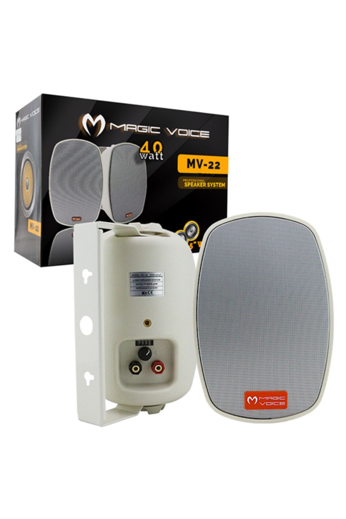 MERTER Magıcvoıce Mv-22 12 Cm 40 Watt Beyaz Sütun Hoparlör 2li Tk Trafolu