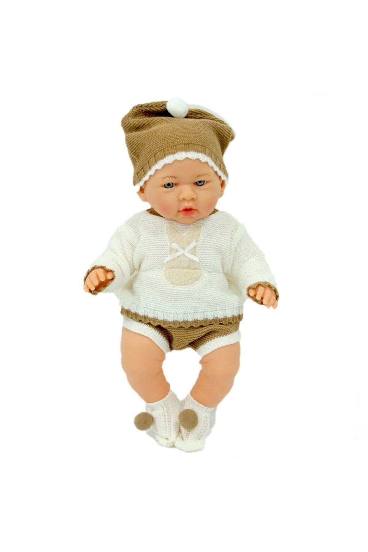 Burnis Toy Özel Yeni Doğmuş Bej Kahve Elbiseli Azra Bebek Hediyelik