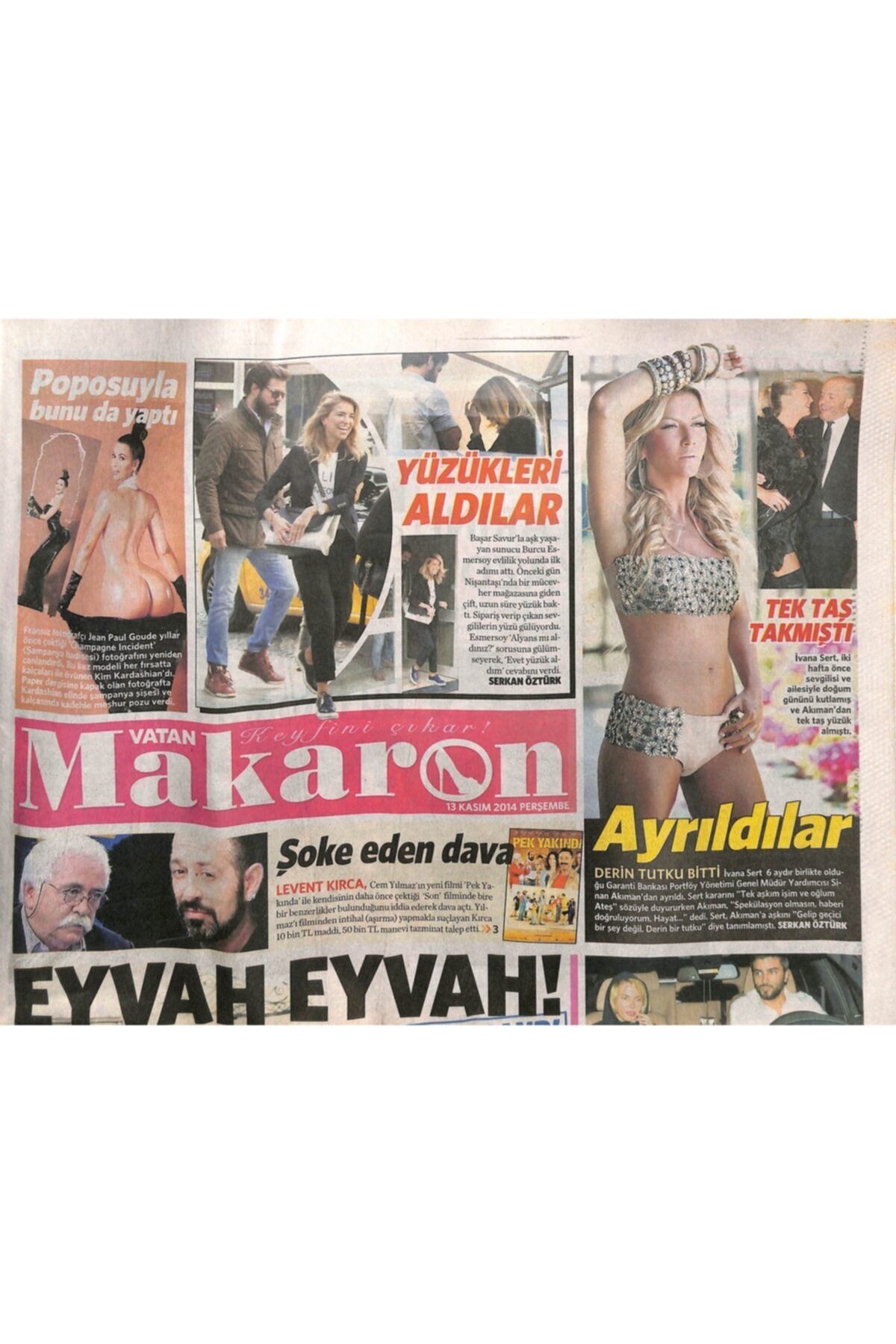 Gökçe Koleksiyon Vatan Gazetesi Makaron Eki 13 Kasım 2014