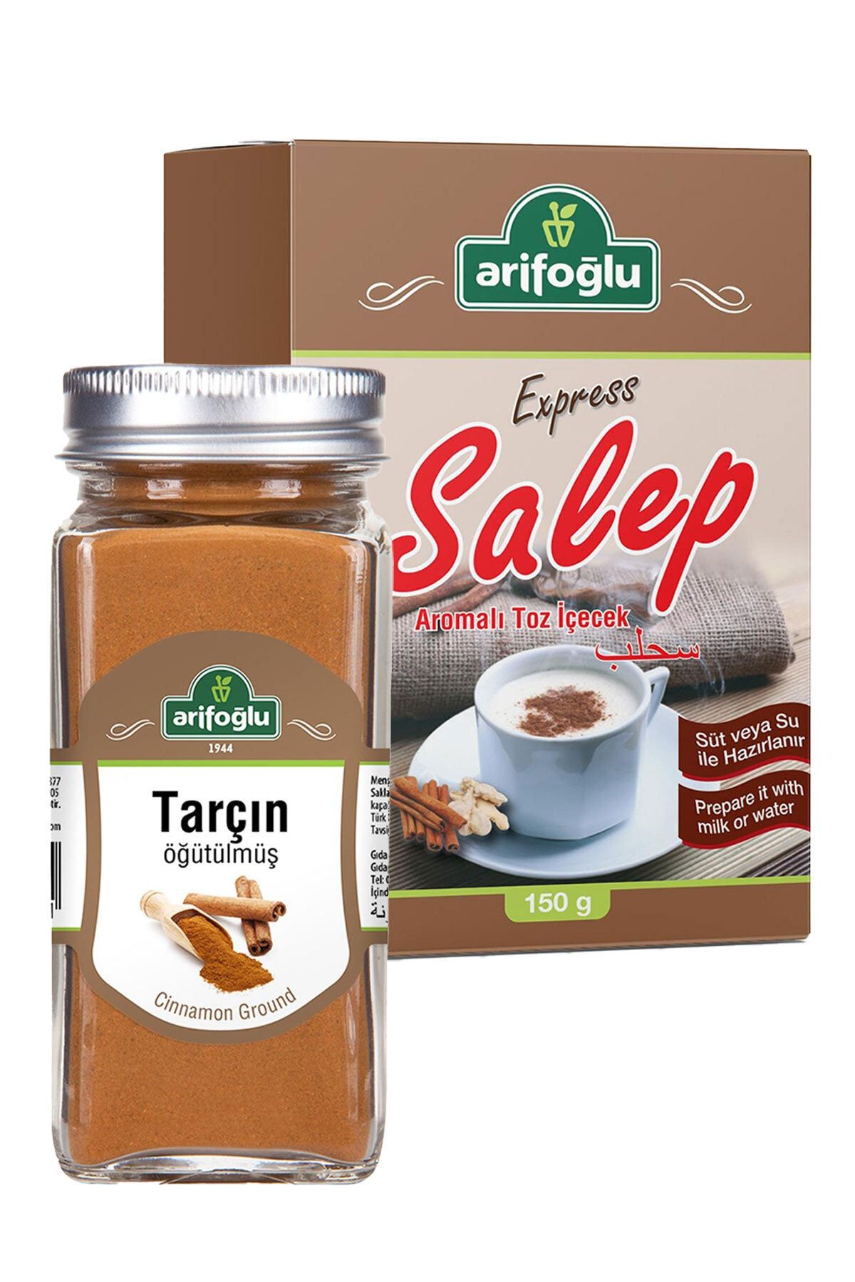 Arifoğlu Salep 150gr + Tarçın Öğütülmüş Cam Şişe 60gr