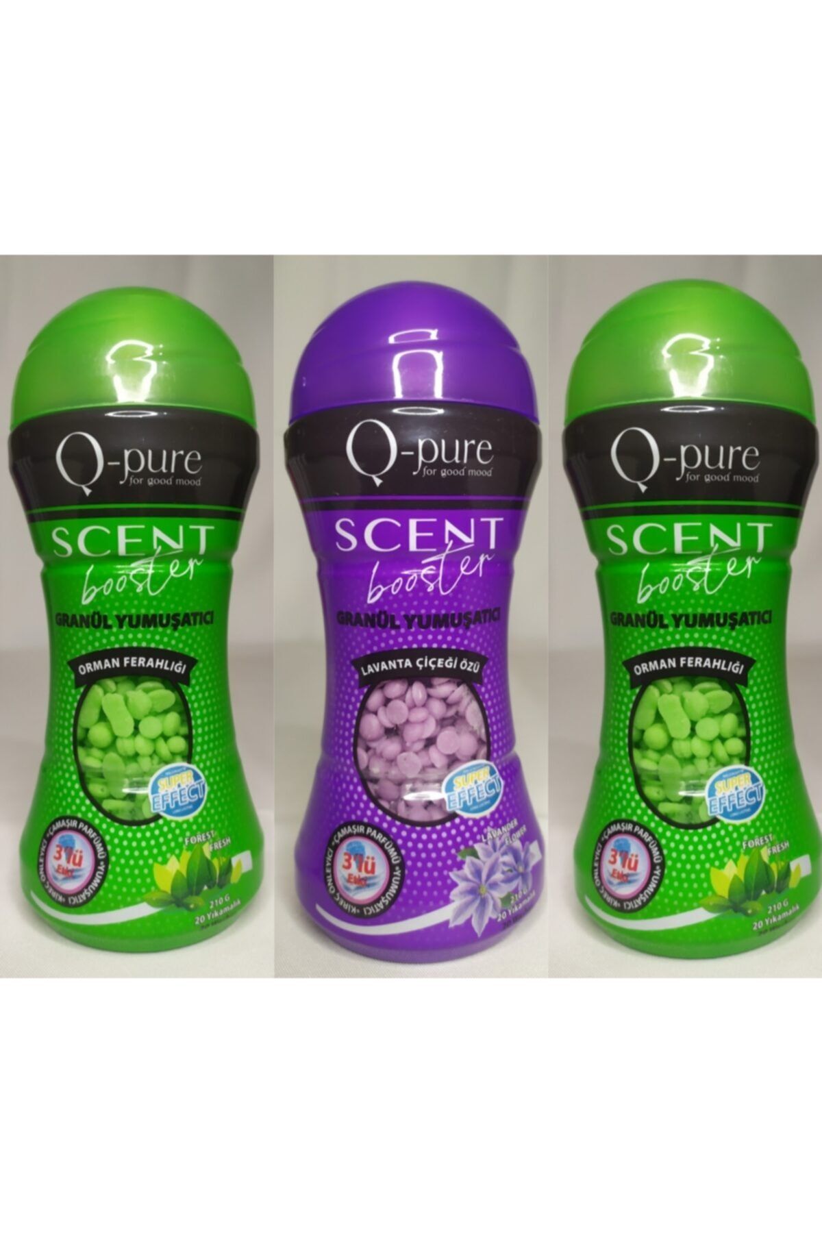 QPURE Granül Çamaşır Yumuşatıcı Orman Ferahlığı 210 Gr + Lavanta Çiçeği Özü 210 Gr X 23'lü Karma