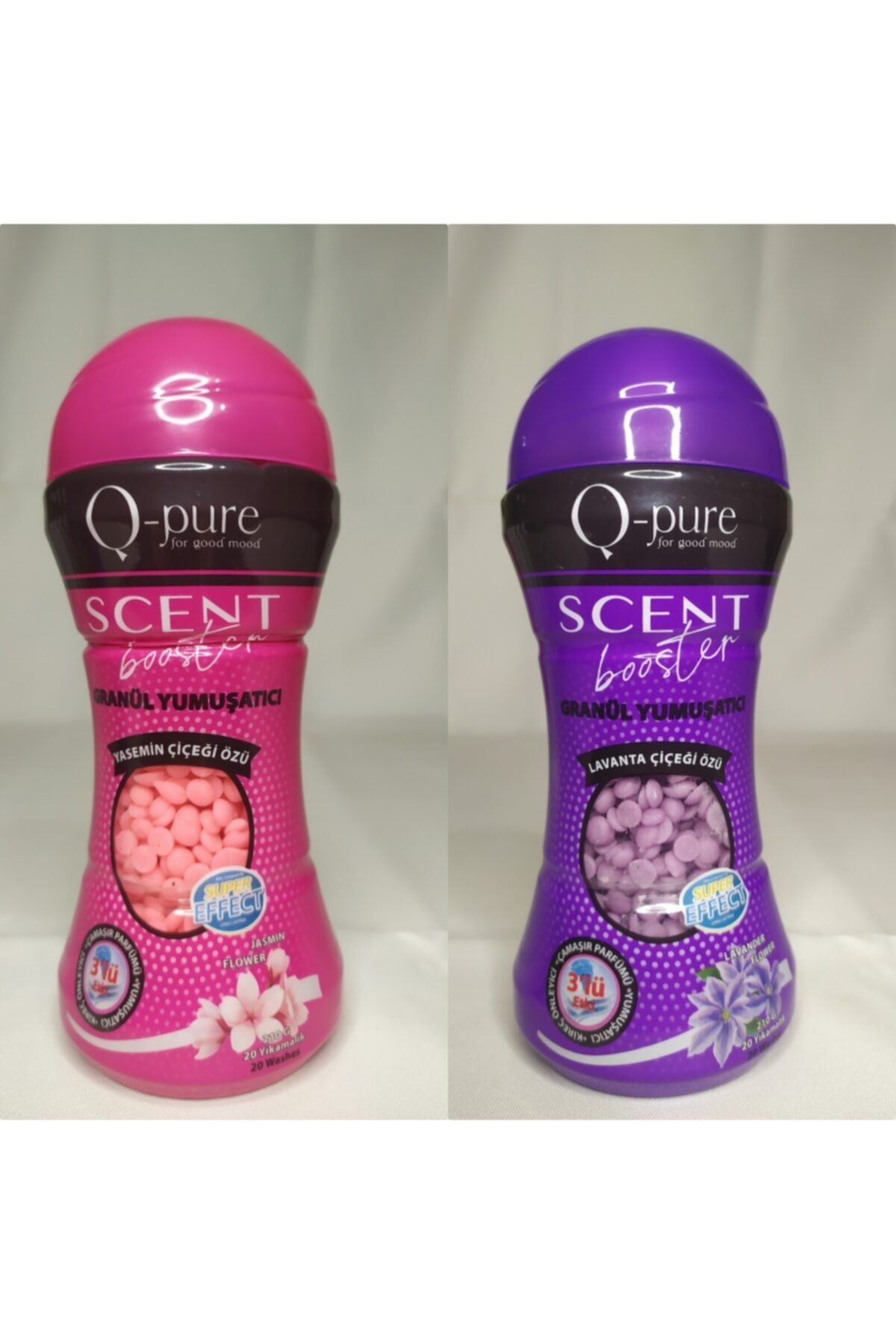 QPURE Granül Çamaşır Yumuşatıcı Yasemin Çiçeği Özü 210 Gr + Lavanta Çiçeği Özü 210 Gr X 2'li Karma