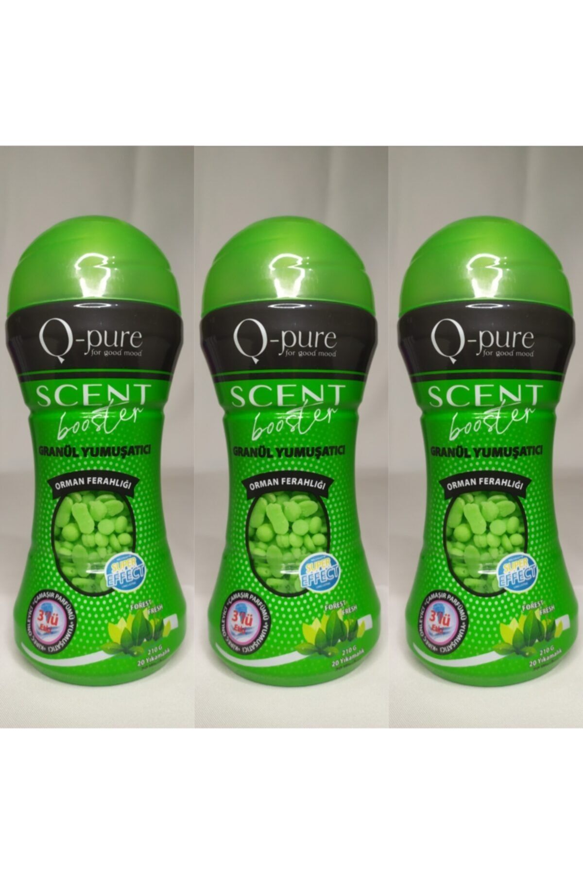 QPURE Granül Çamaşır Yumuşatıcı Orman Ferahlığı 210 Gr X 3'lü Avantaj