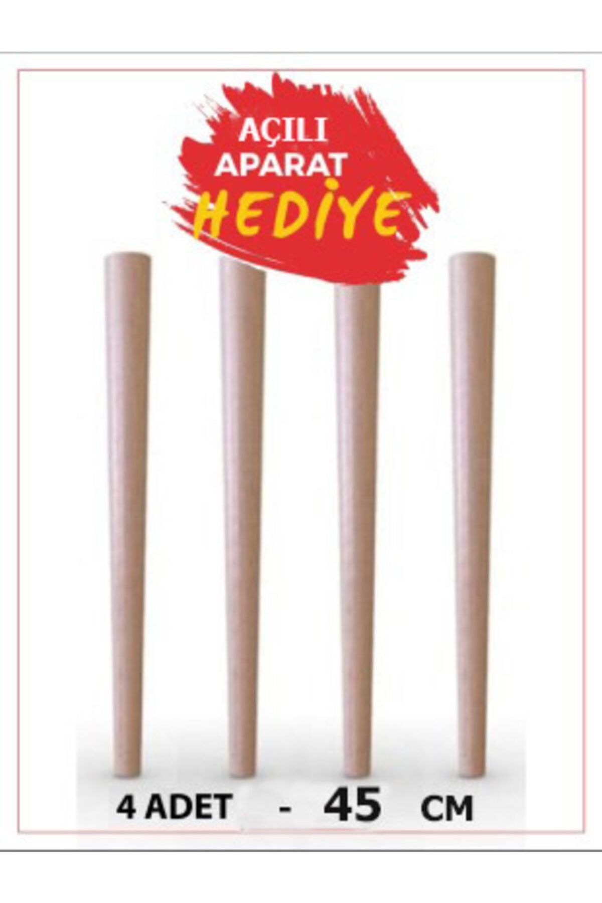 Ion Sehpa Ayağı - Sandalye - Zigon Ayağı İçin 4'lü Konik Ayak Seti 45 Cm Açılı Açılı Bağlantı Aparatı