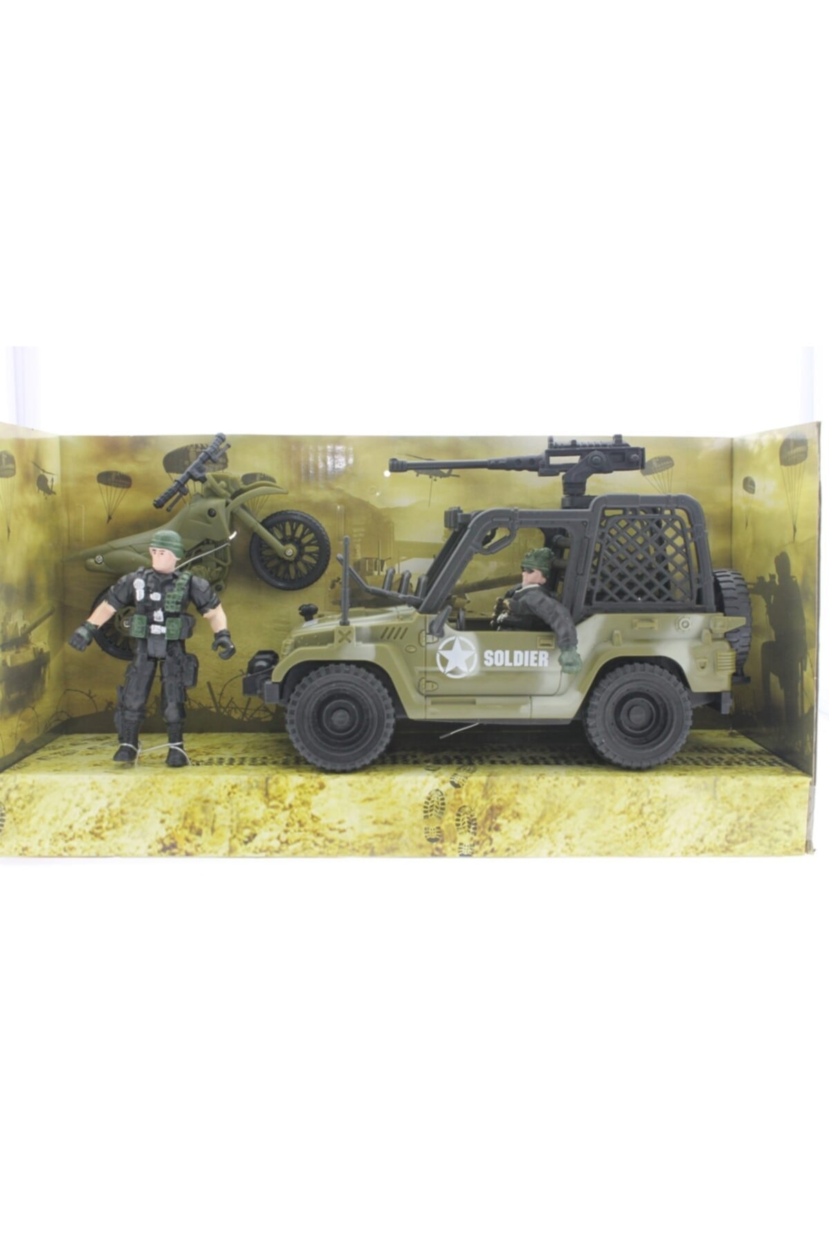 MEGA Combat Force Jeep ve Motorlu Asker Seti