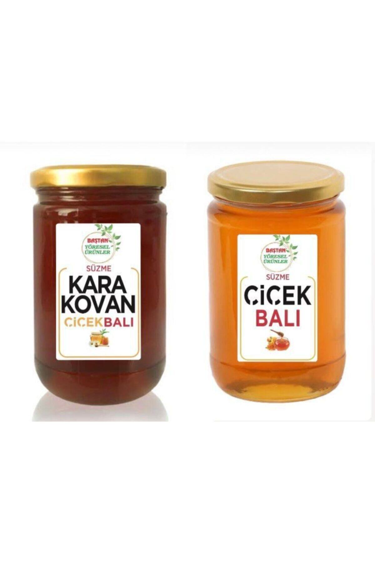 Baştan Yöresel Ürünler 850gr Karakovan Süzme Ve 850gr Çiçek Balı