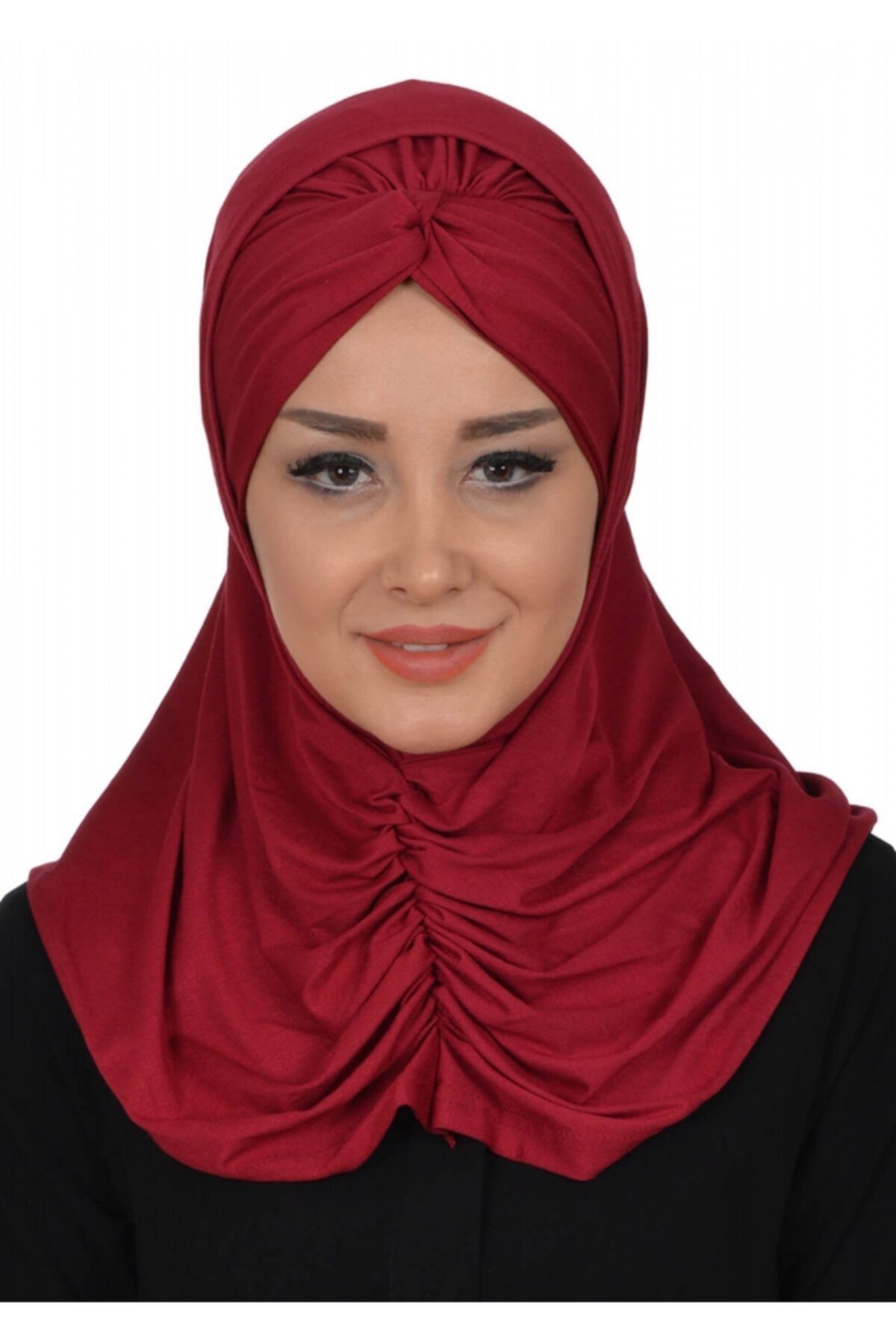 Biriz Moda Penye Bone Fular Set Bordo