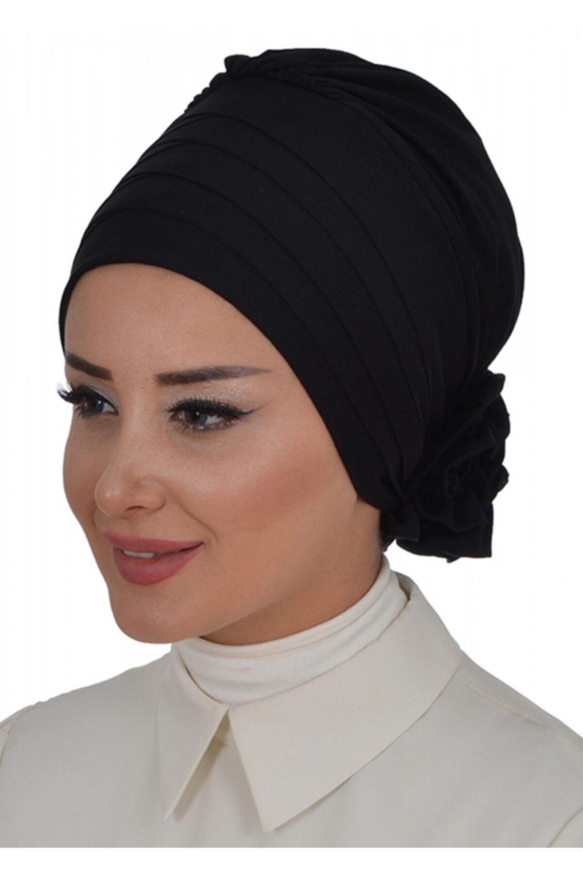 Biriz Moda Çapraz Penye Bone Siyah