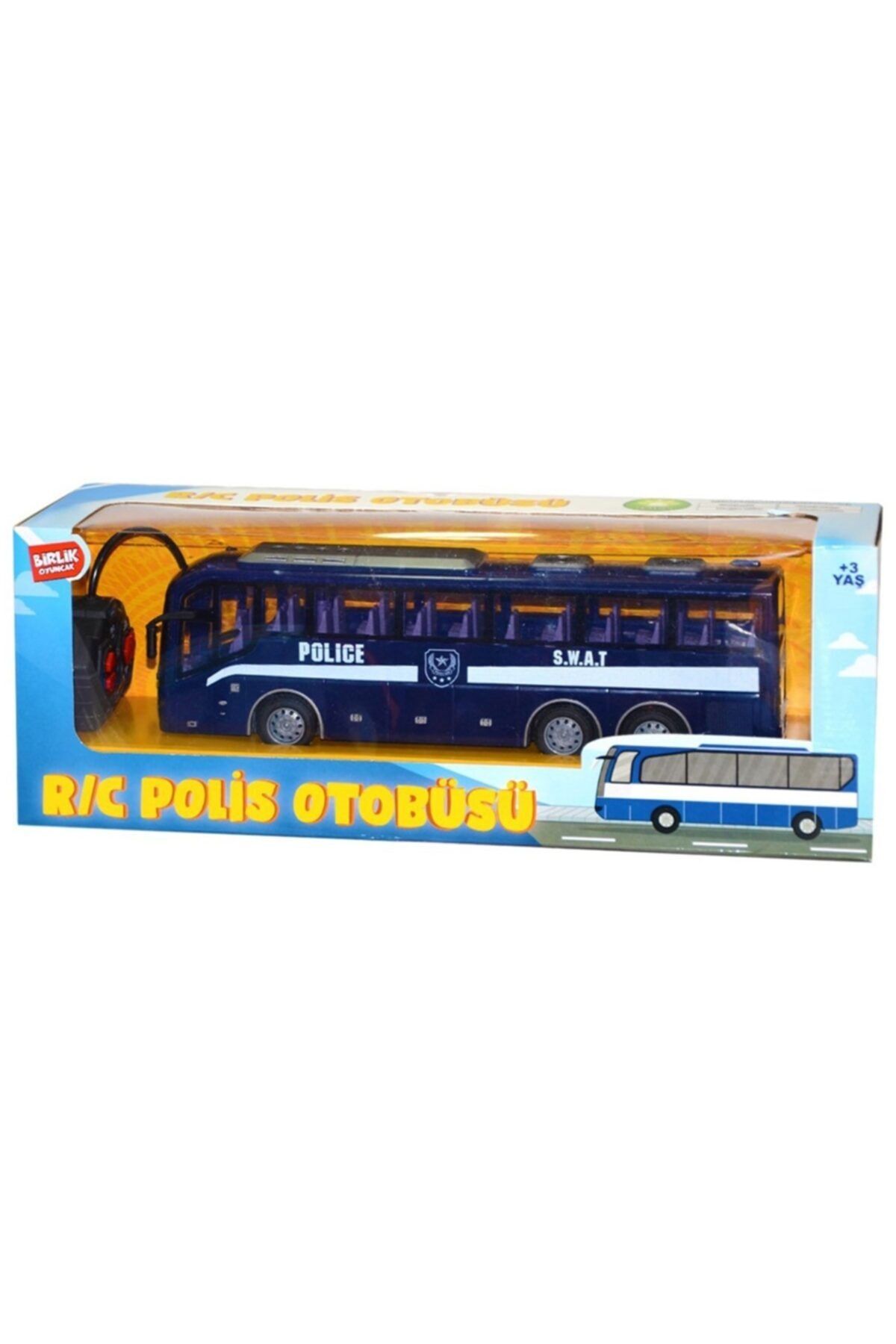 Burnis Toy Toys 1:30 Pilli Kumandalı Polis Otobüsü Fırsat