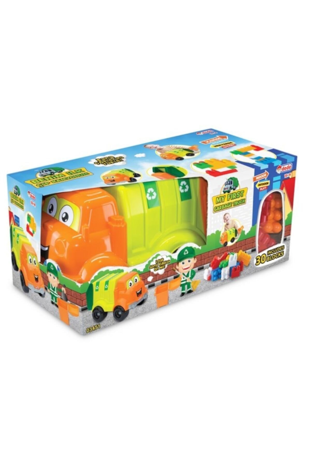 Burnis Toy Toys Dede Çöp Kamyonum Bloklu 30 Parça Fırsat