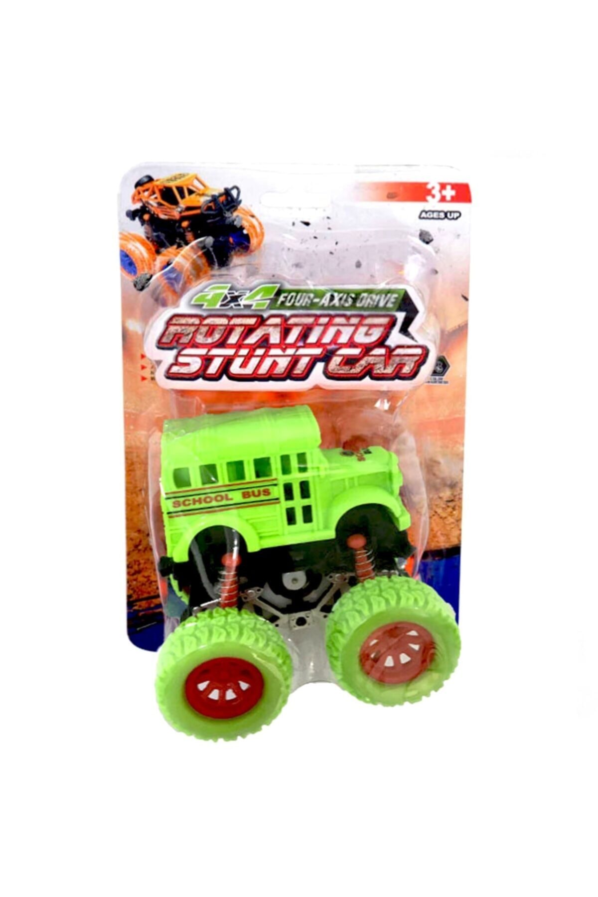 Burnis Toy Toys Rotating Stunt Kırılmaz 4x4 Sürtmeli Okul Otobüsü Fırsat
