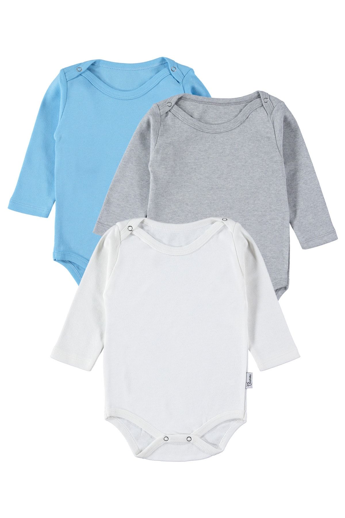 hepbaby 3'lü Çıtçıtlı Bebek Body Seti