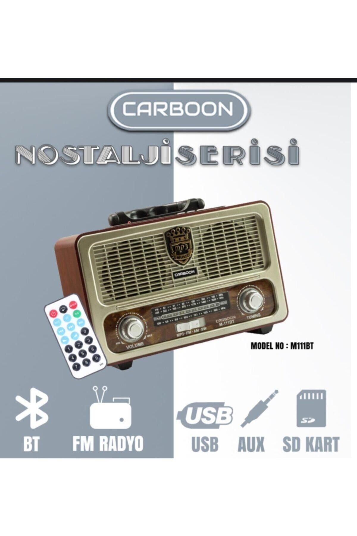 CARBOON Şarjlı Nostaljik Radyo Bluetootlu-kumandalı Usb/sd/mp3 M-111bt