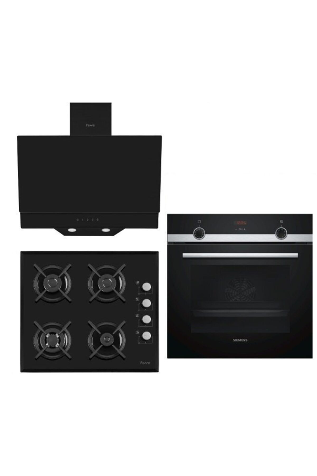 Siemens & Ferre Vicenza Wok Ankastre Set 73 (HB514FBR0T + FR S1140WB + FR D016)