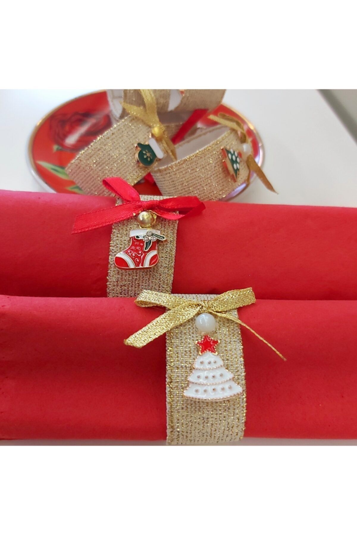 ATELIER EXQUISITE Yılbaşı Peçetelik Takımı Figürlü