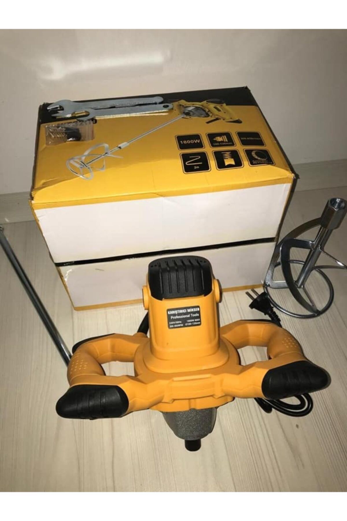 SMALLBOARD Alçı Boya ve Harç Karıştırıcı Mikser 1800 w Devir Ayarlı Setli