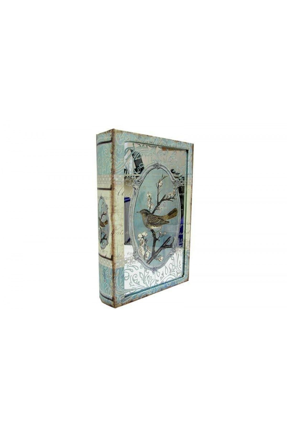 NO.8 HOUSE Kutu Kitap Aynalı Dalda Kuş Kitap Kutusu Dekoratif Hediyleik