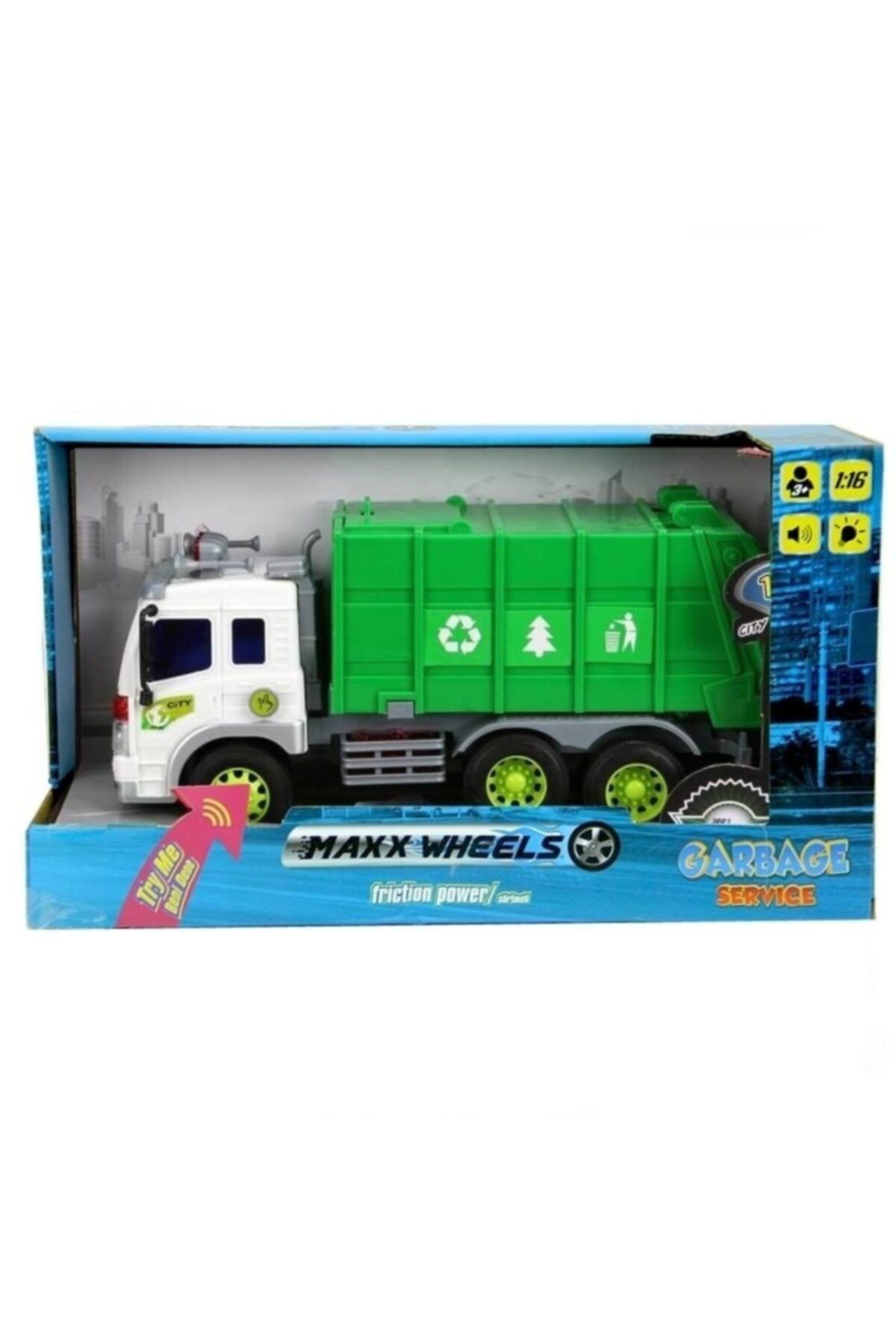 Burnis Toy Trend Sunman 1:16 Sürtmeli Geri Dönüşüm Araçları Fırsat