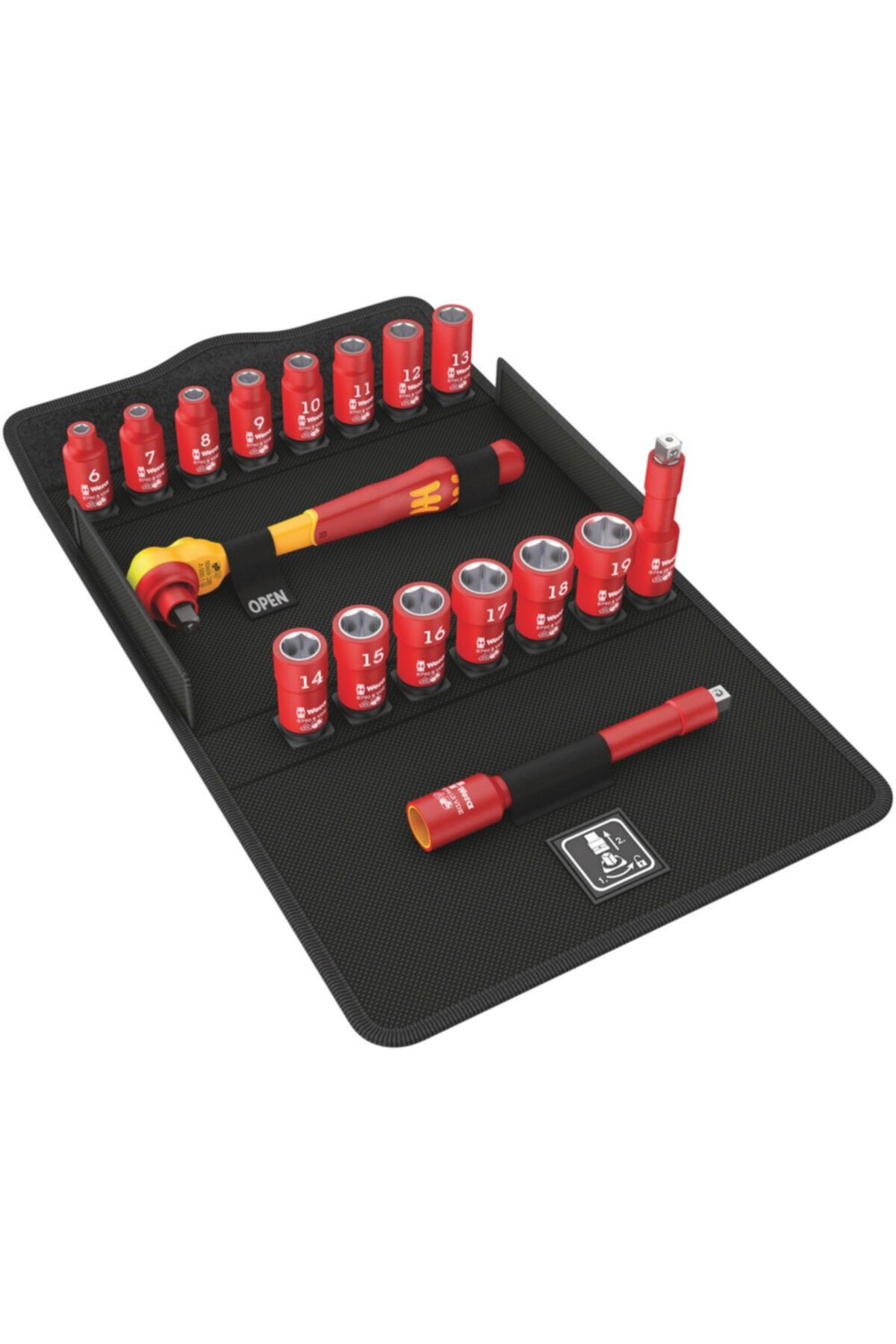 wera 8100 Sb Vde 1 Zyklop Cırcır Izoleli Lokma Set 3/8\