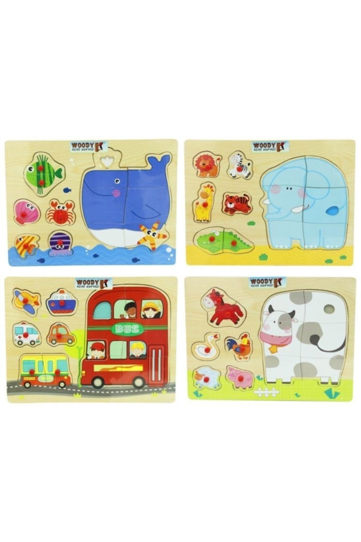 Burnis Toy Gerçek Sunman Ahşap Tutmalı Puzzle 99