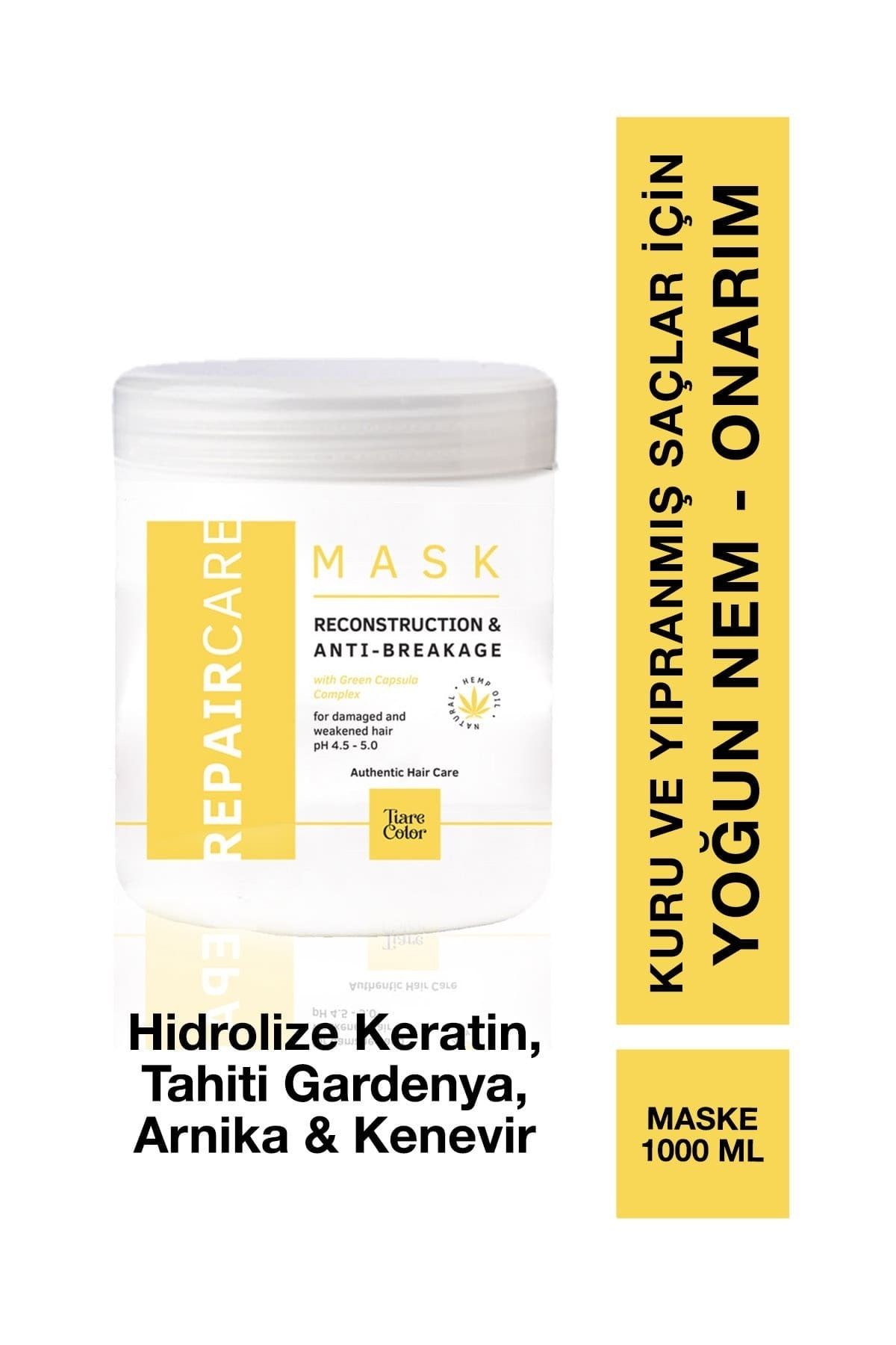 Tiarecolor Kuru Yıpranmış Saçlar Için Onarıcı Maske 1000 Ml