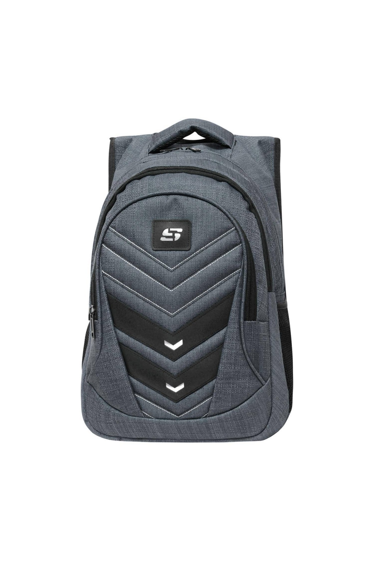 NO.8 HOUSE Ortopedik Gri Okul Sırt Çantası 3 Gözlü Laptop Bölmeli