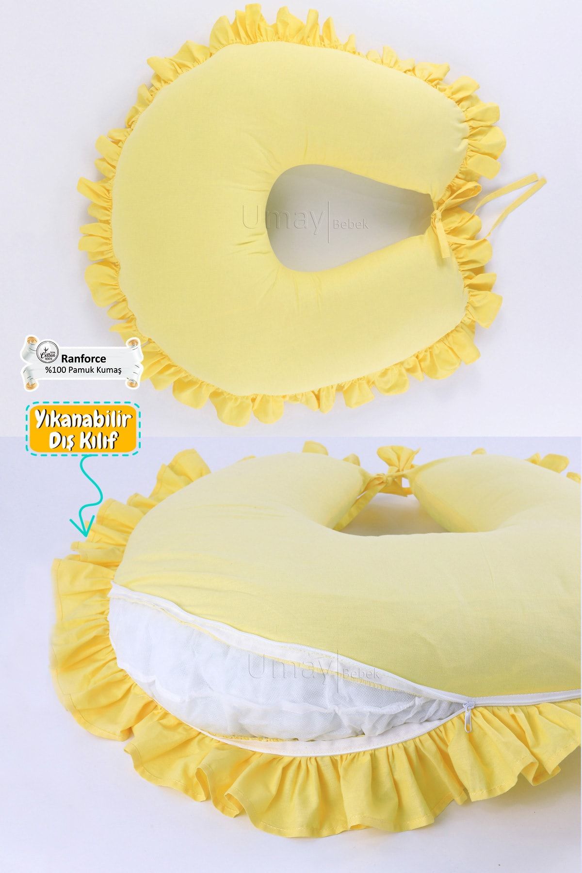 Umaybebek Emzirme Yastığı Emzirme Önlüğü Set (fırfırlı)