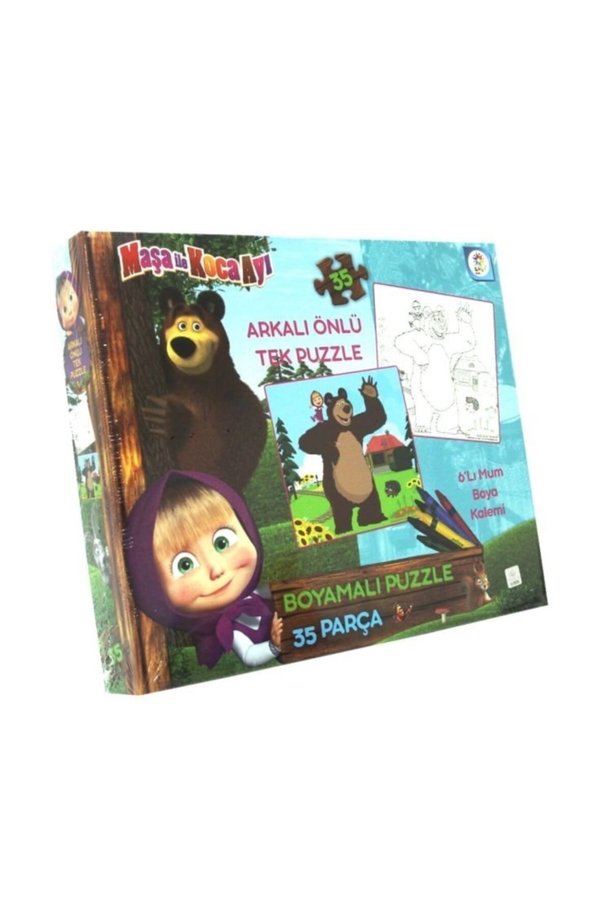 Burnis Toy Kampanya Maşa Koca Ayı Boyamalı Puzzle Fırsat