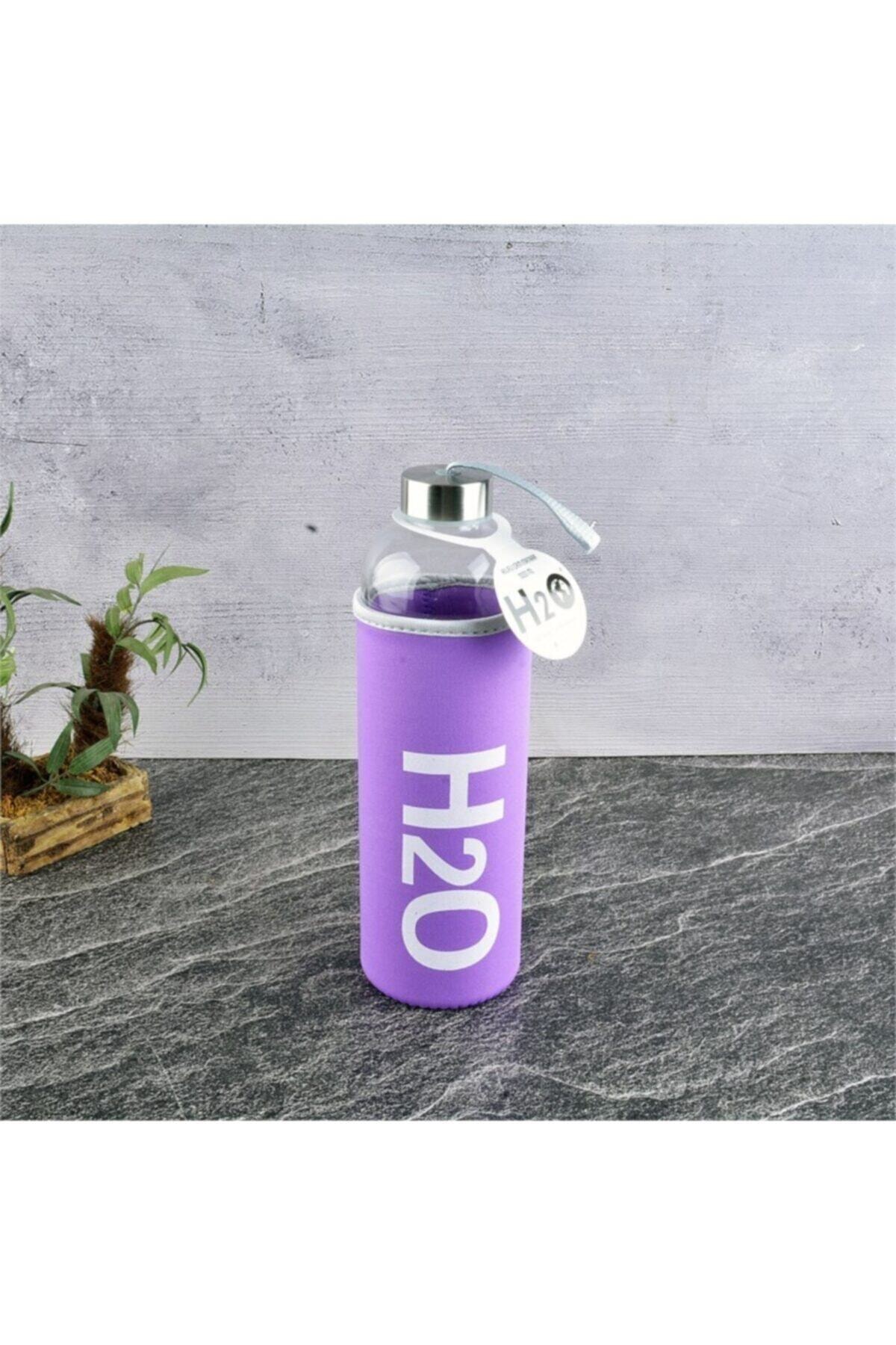 H2O H20 Mor Kılıflı Cam Matara 1000ml