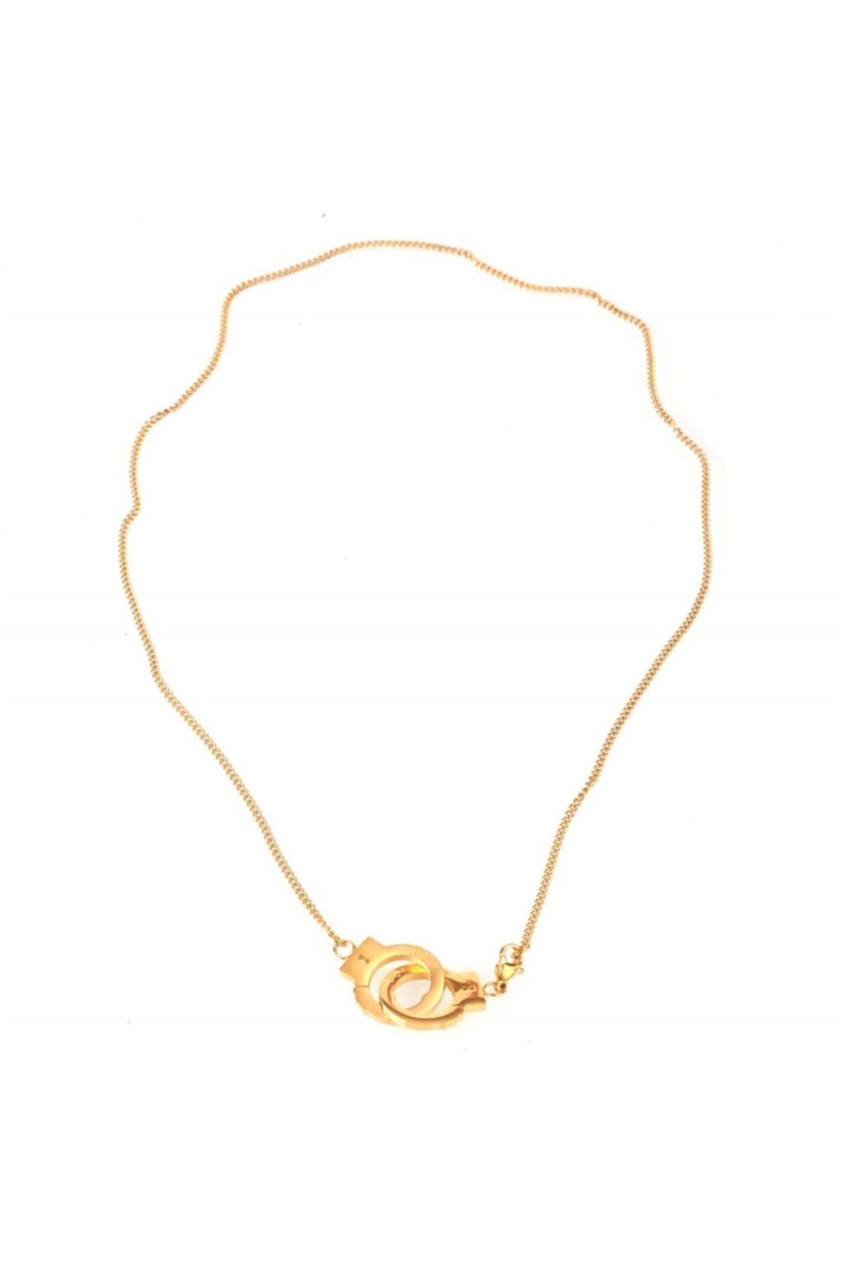 WATCHOFROYAL Clamp Zincir Gold Titanyum Çelik Kolye