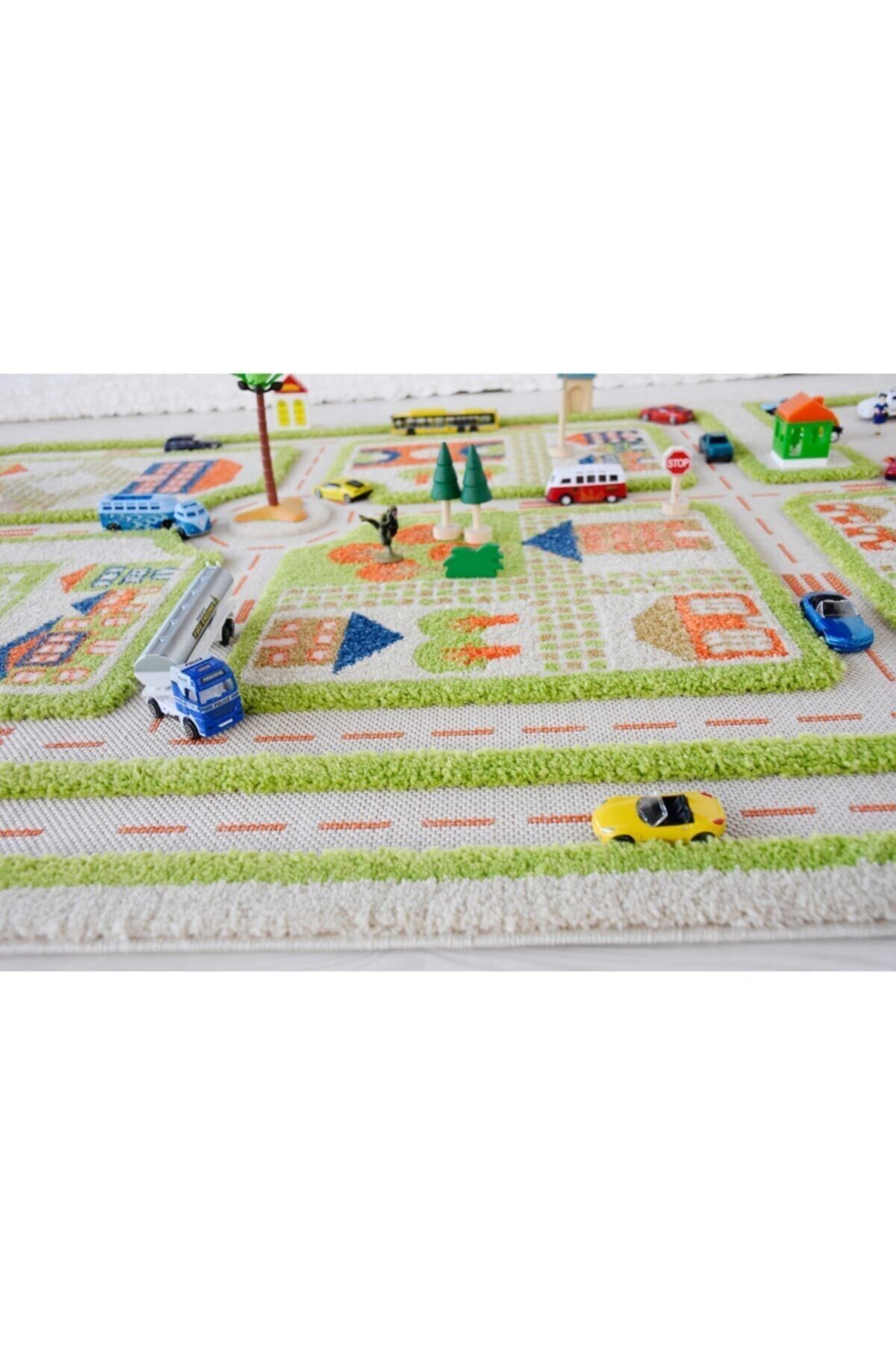 CLK Ivi Trafik Yeşil 134x180 Çocuk Odası Oyun Halısı