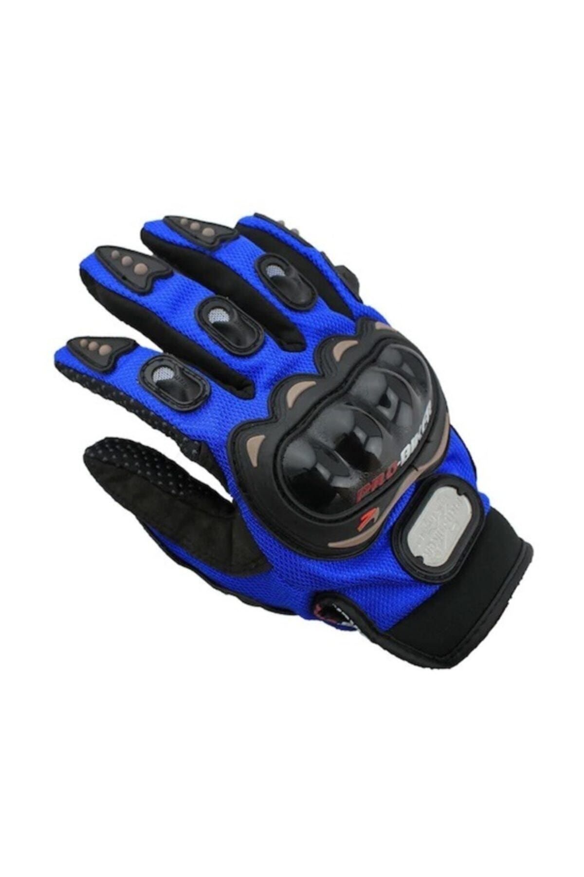 ProBiker Korumalı Motosiklet Eldiveni Uzun Model (mavi)