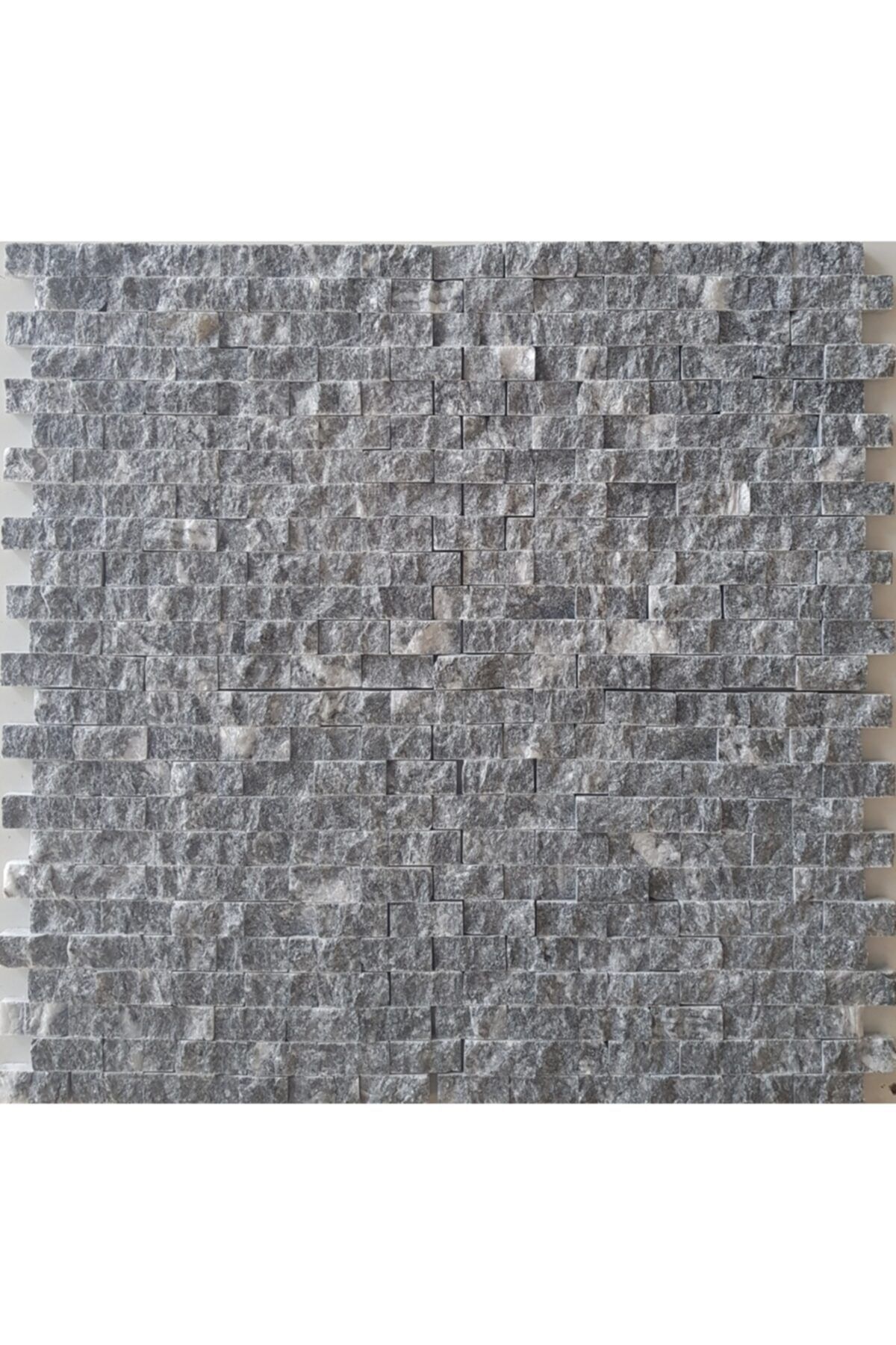 ANTALYA TAŞ MARKET Bursa Siyah 2,5x5 Cm Fileli Simli Patlatma Taş Duvar Kaplama