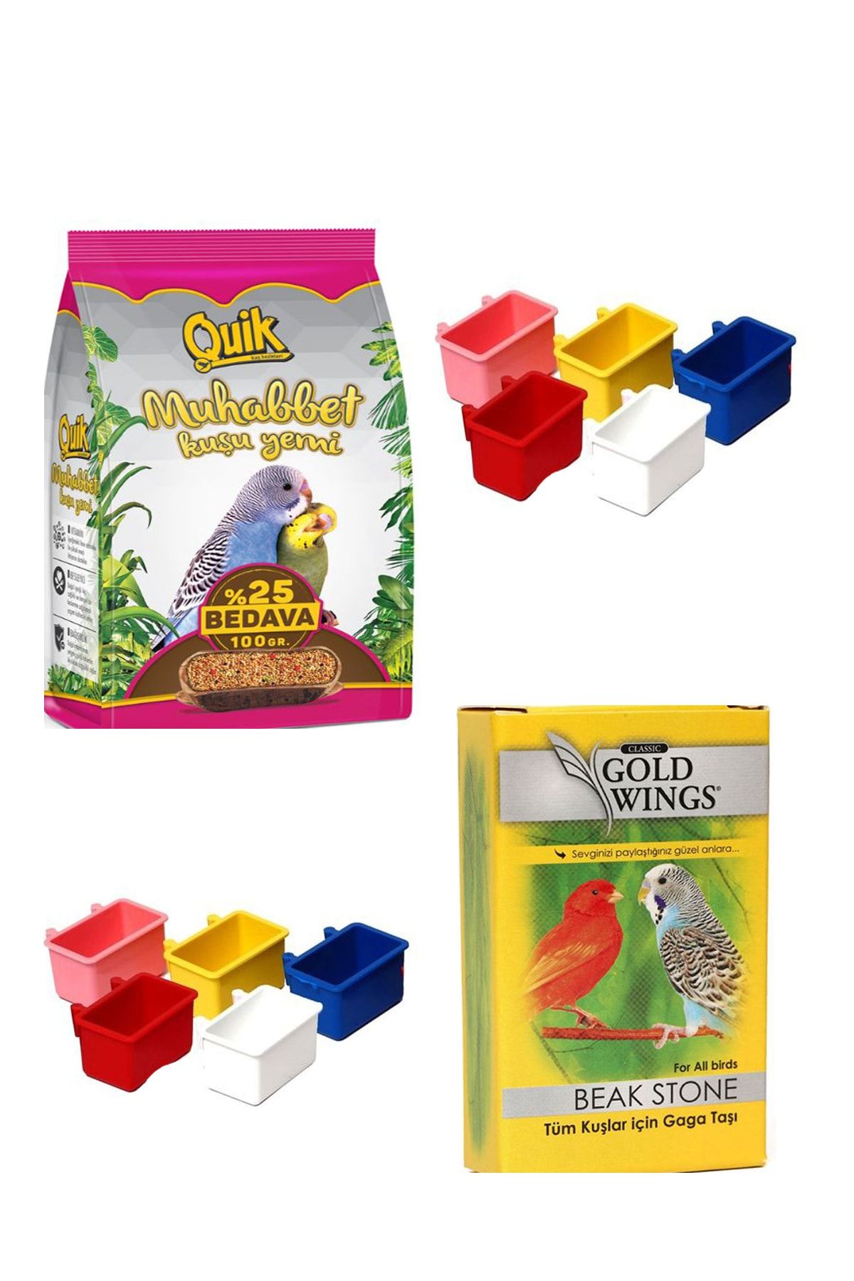 Quik Kuş Yem 500 Gr + %25 Fazla Gaga Taşı Mamalık