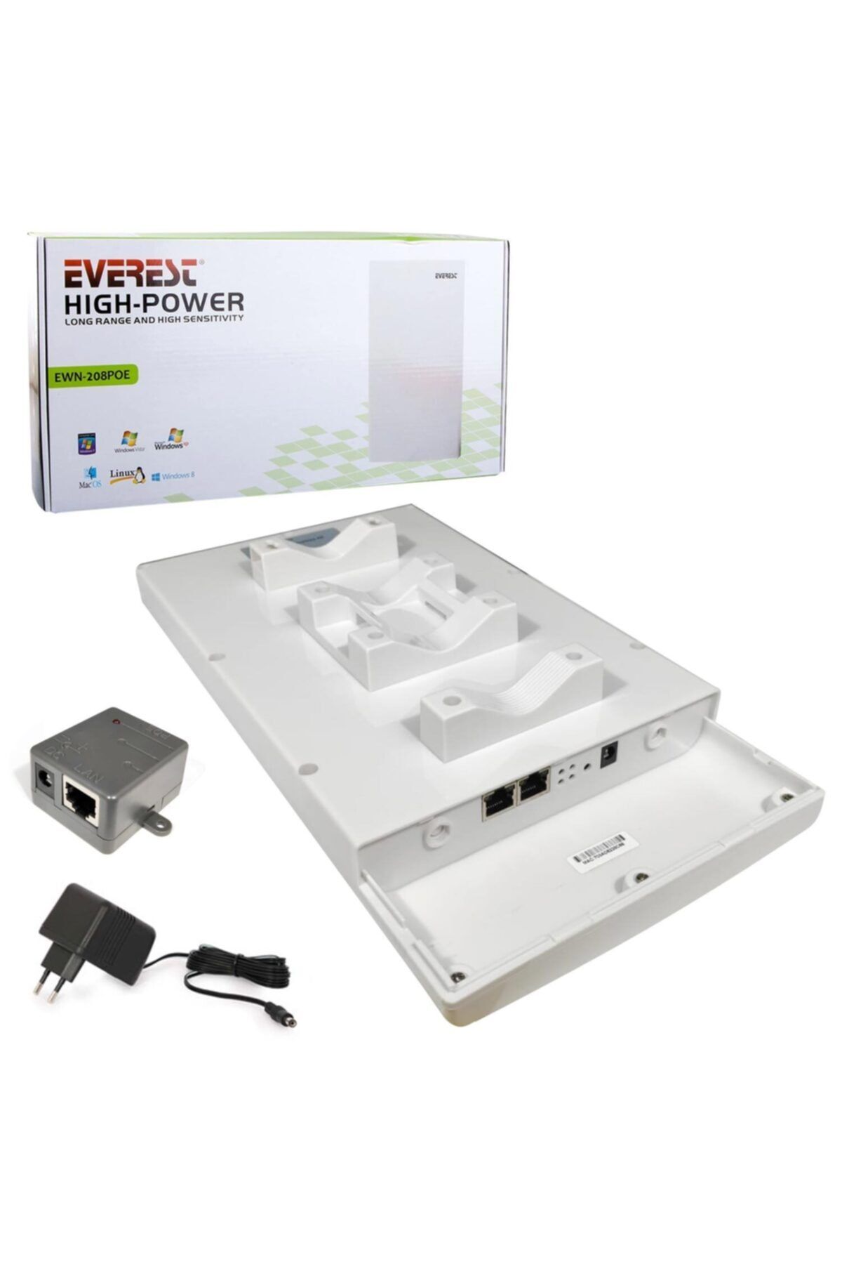 Everest Router Kablosuz 2port 300mbps 2.4 ghz Access Poınt Repeater Bridge Client Ewn-208poe