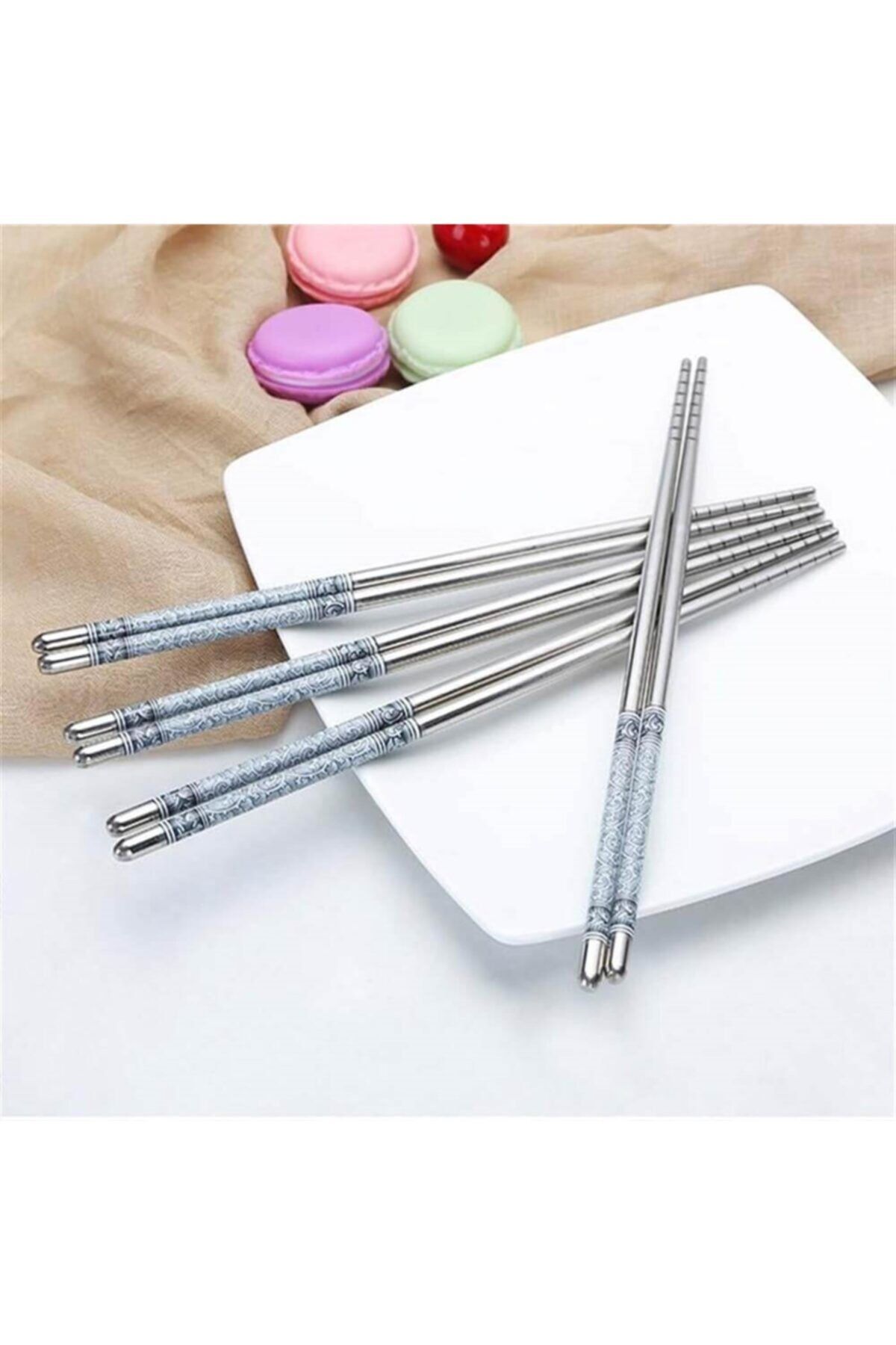 ÇILGIN Metal Chopstick 5'li Paslanmaz Çelik Çin Çubuğu