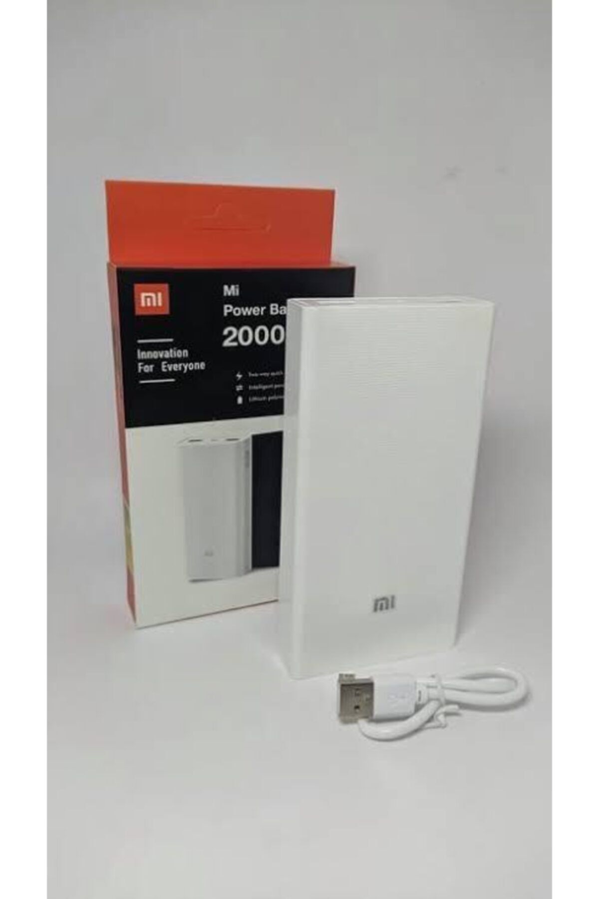 Kadıoğlu Xiaomi Mi Çift Girişli 20000 Mah. Powerbank (HIZLI ŞARJ) Istediğiniz Şarj Kablosu