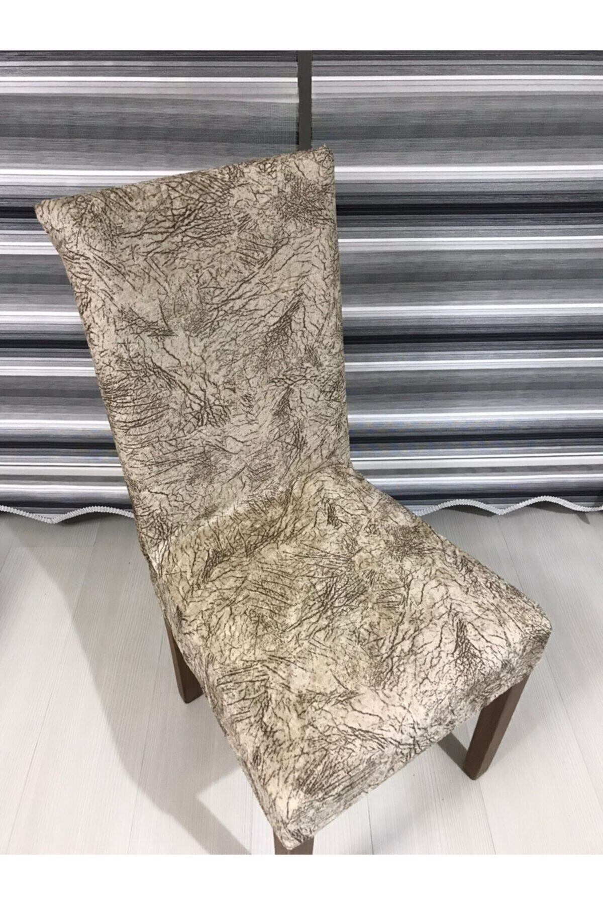 Miala Home açık camel 6'lı sandalye kılıfı