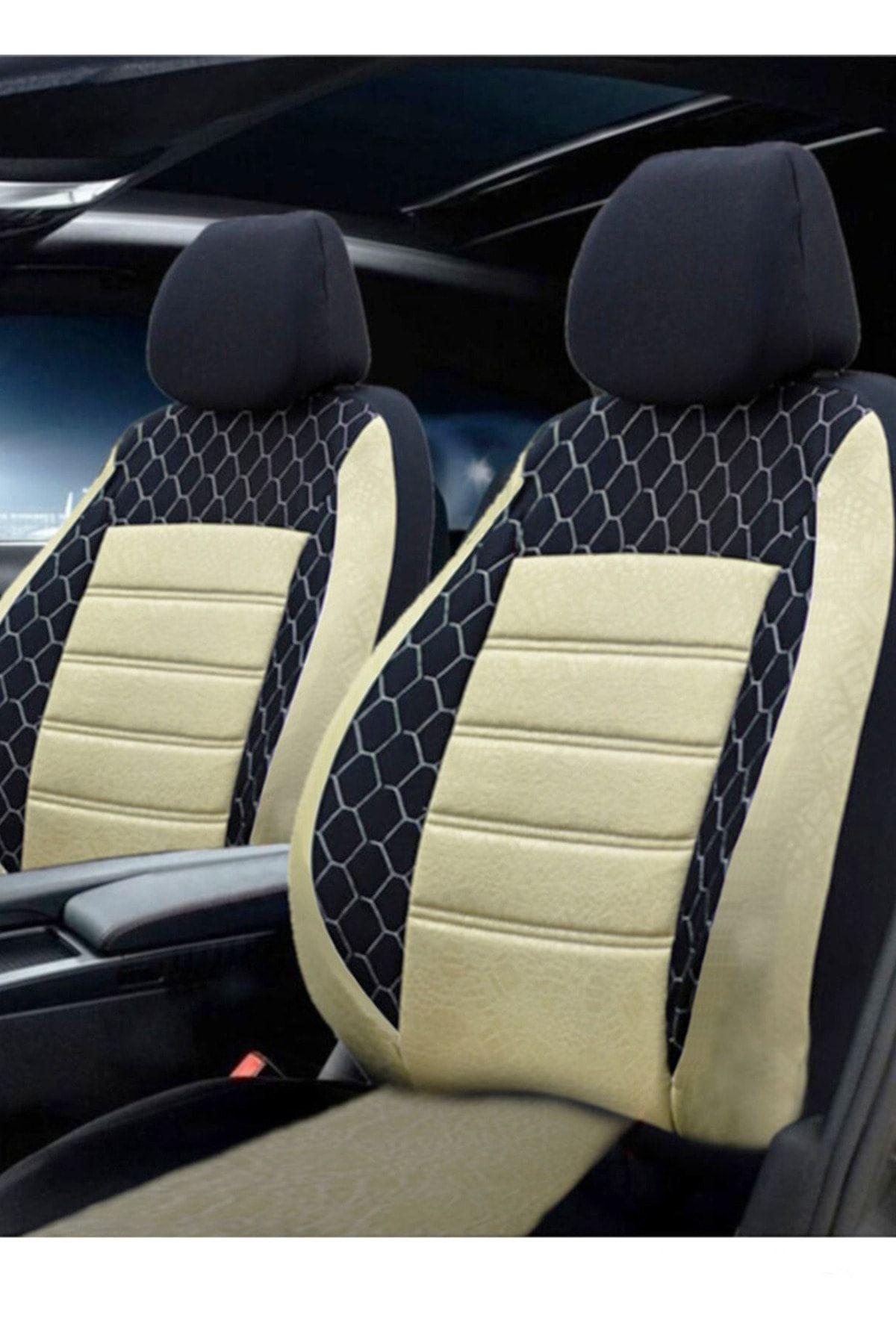KETHLİNE Toyota Prius Oto Koltuk Kılıfı Takımı Bej Universal Araç Koltuk Kılıfı Tam Takım