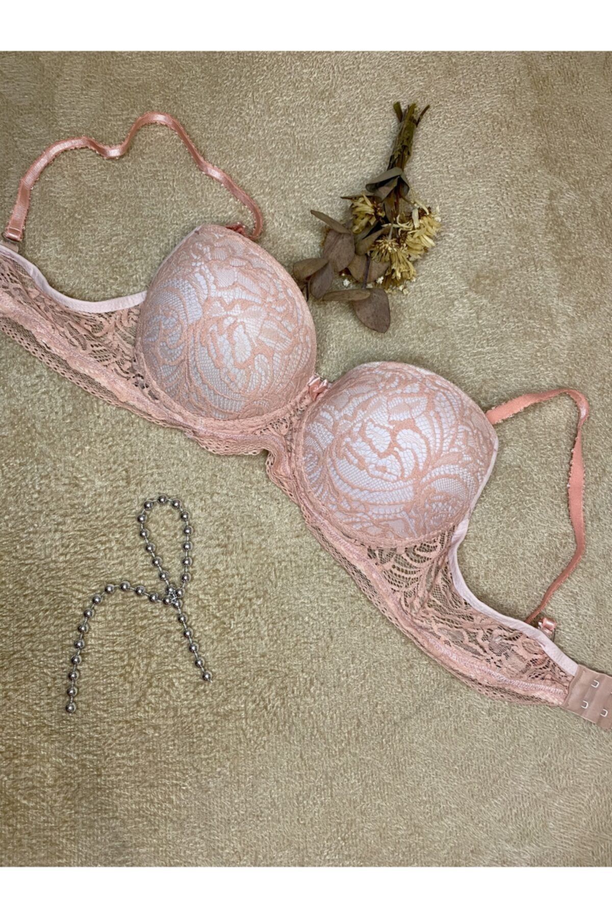My princess style Pembe Dantelli Destekli Sütyen
