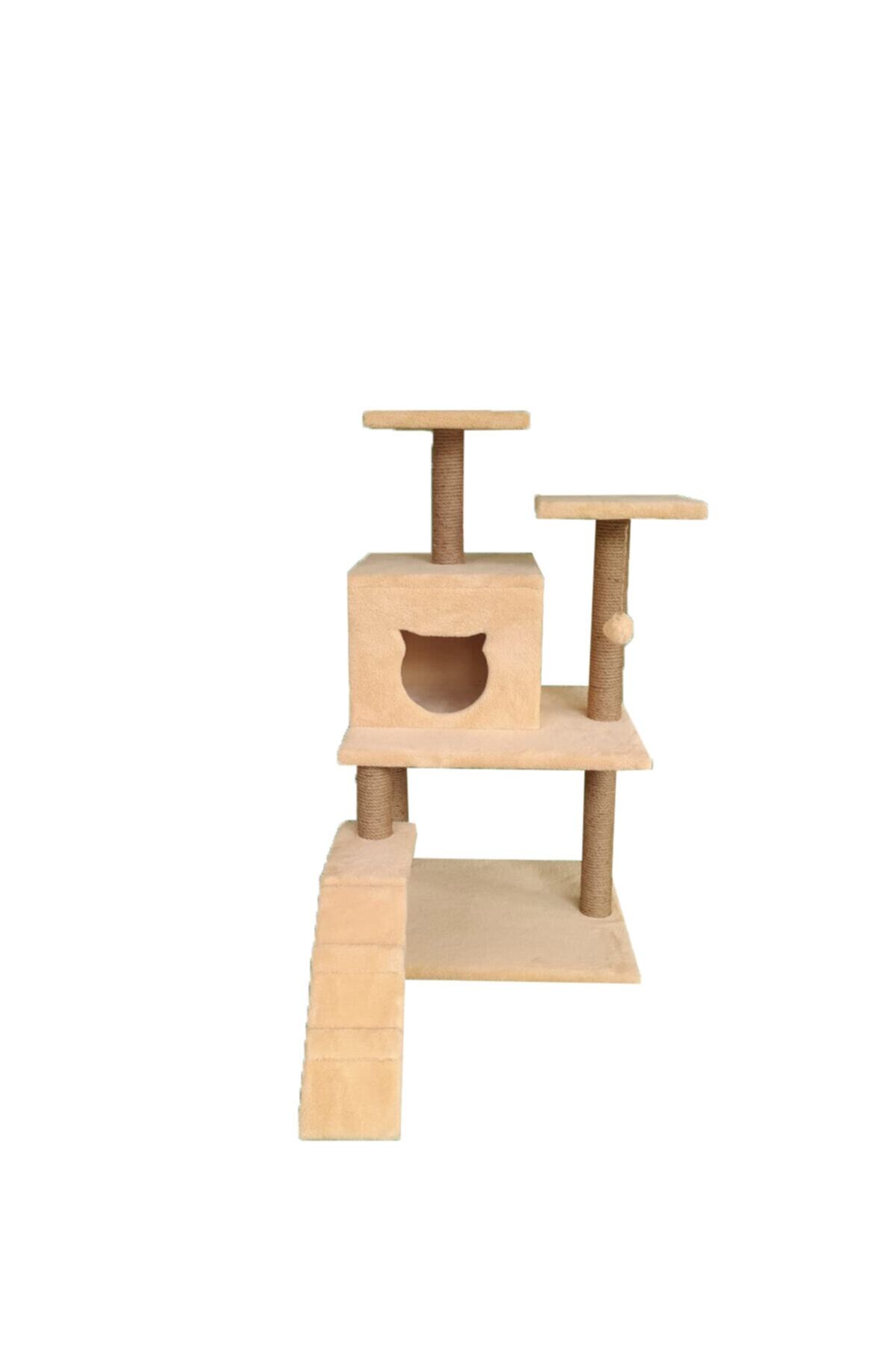LILY Kt04 Kedi Evi Ve Tırmalama Kahve