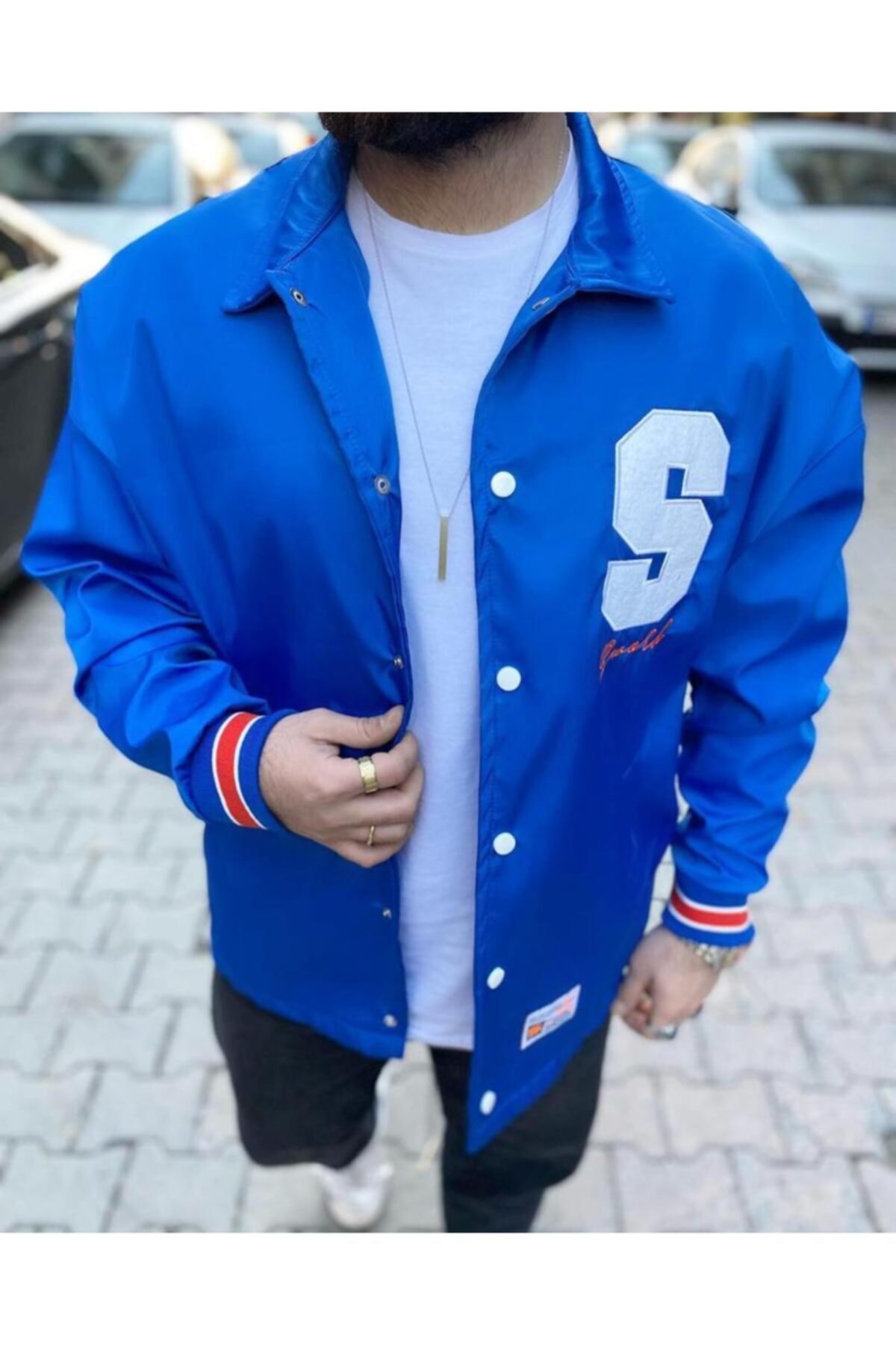 WOWO Erkek Mavi Yağmurluk