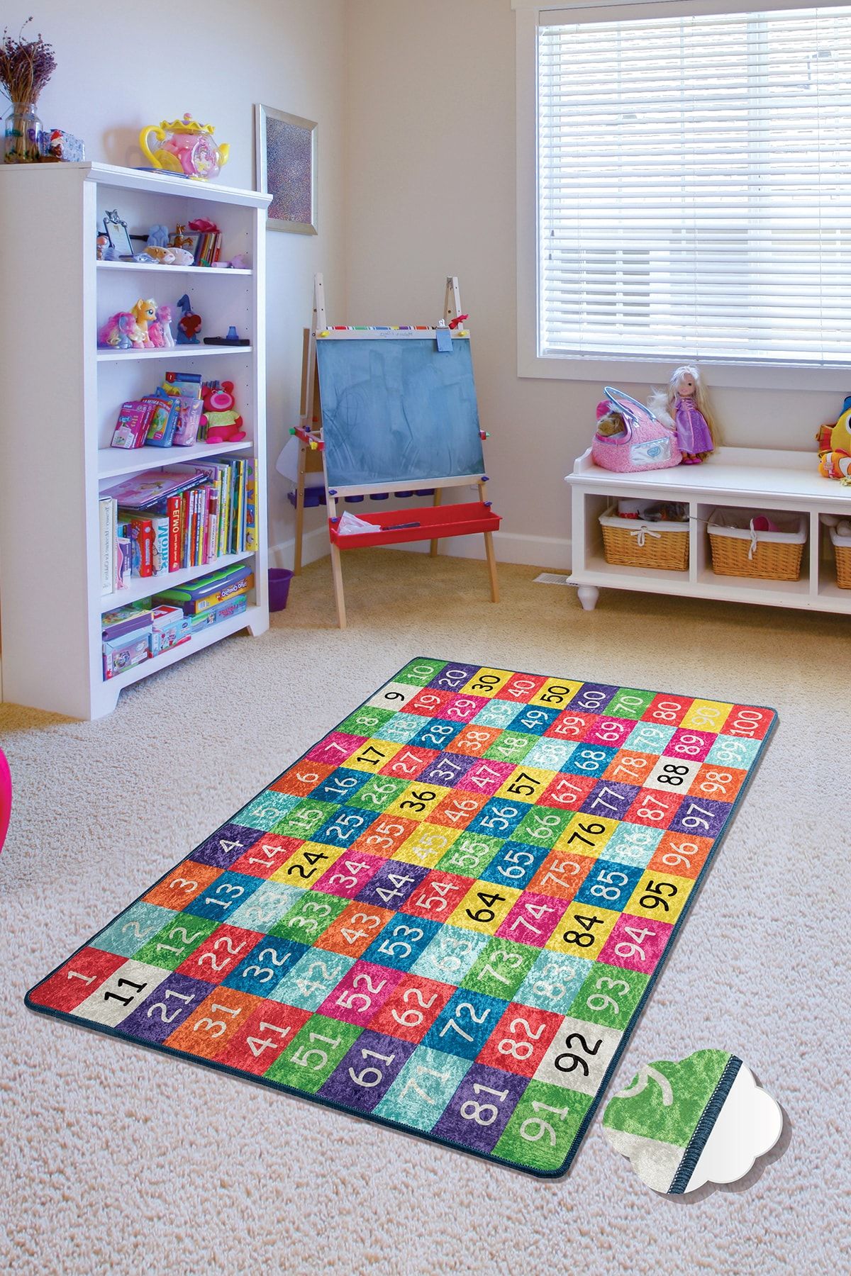 Dolce Tocco Modern Tasarım Dt2576 Bebek Çocuk Kreş Oyun Halısı Leke Tutmayan Yıkanabilir Kaymaz Taban