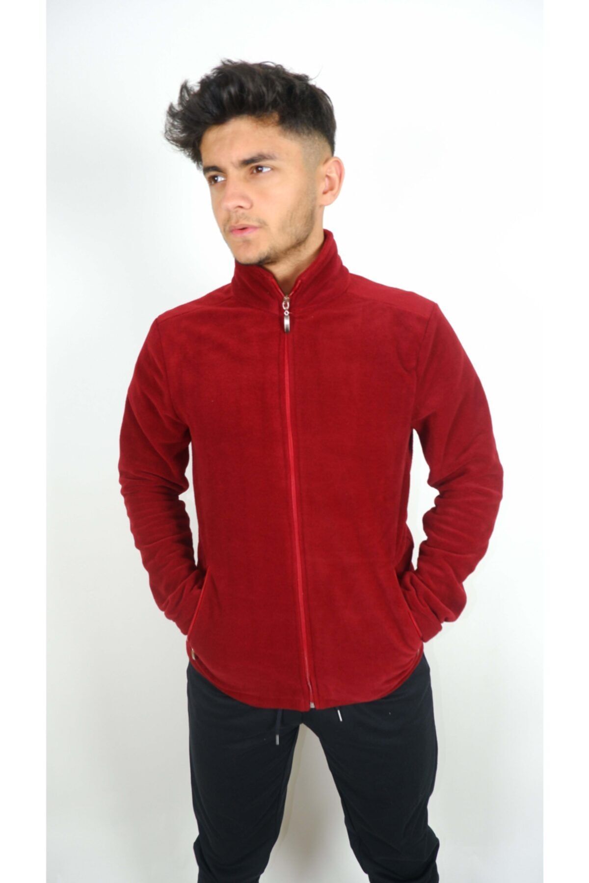 OzemWear Regular Fit Normal Kesim Bordo Renk Polar