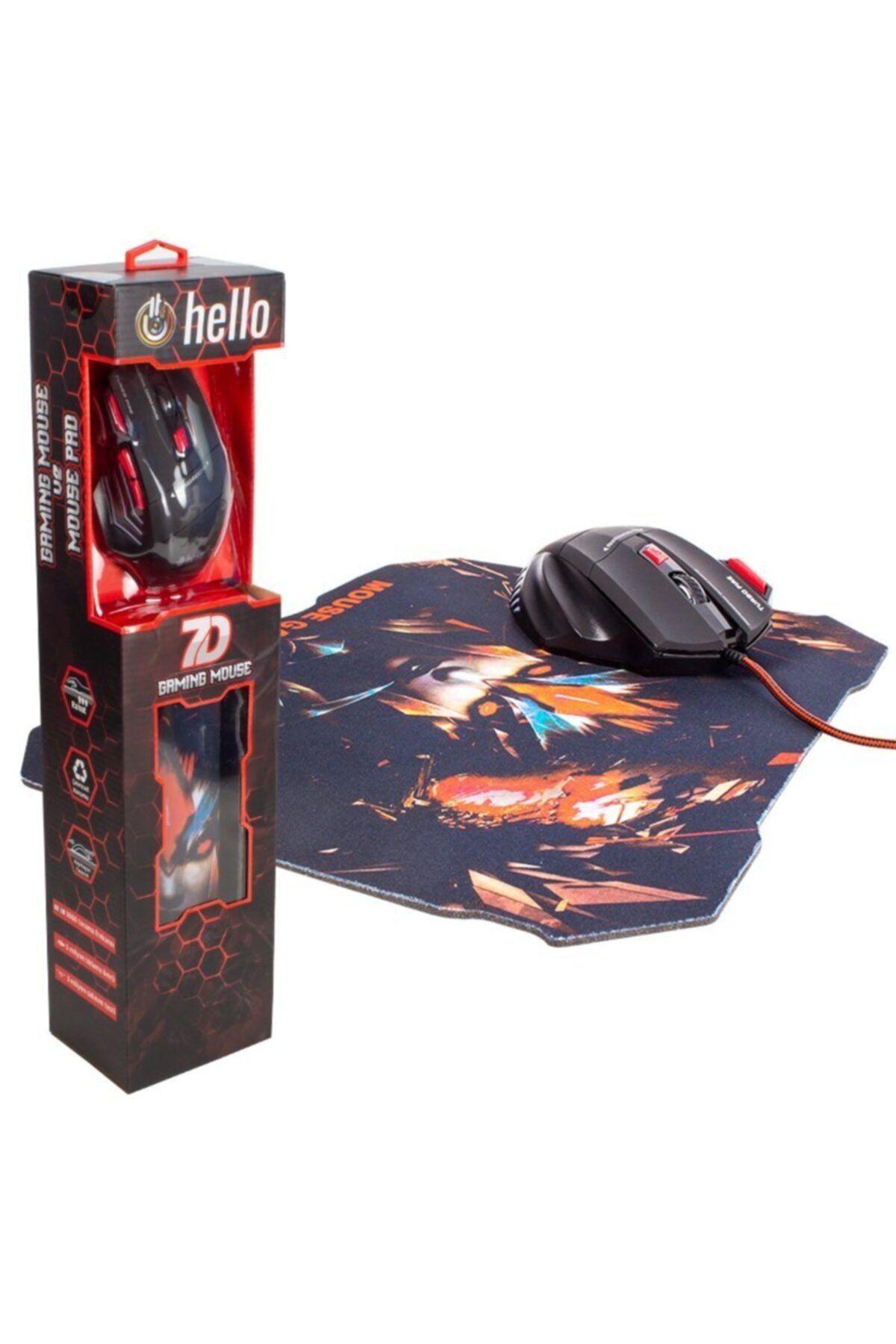 HELLO Hl-39 Kablolu Oyuncu Mouse + Mouse Pad